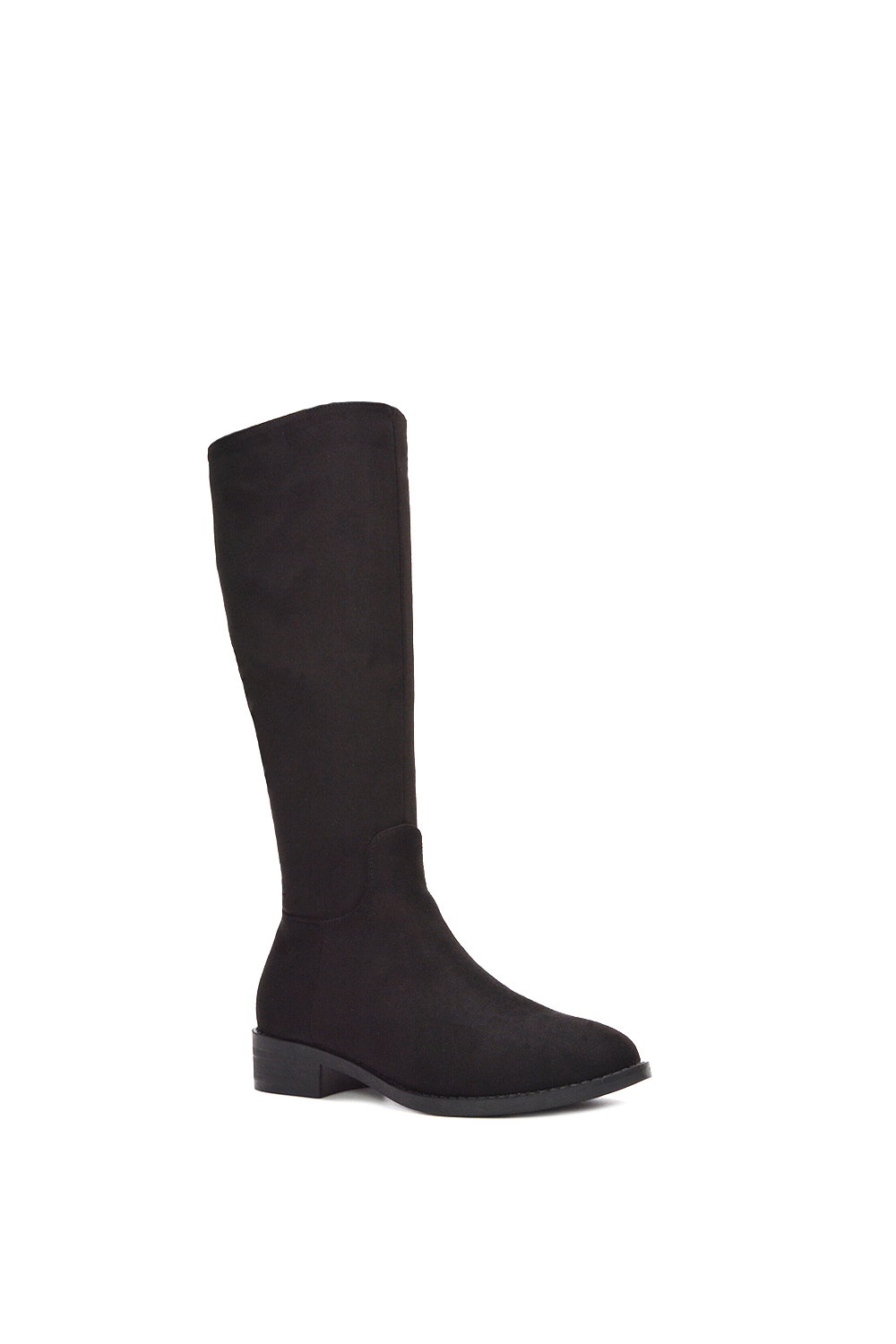Black 'Lucia' Low Block Heel Knee High Riding Boots, Image 2 of 6