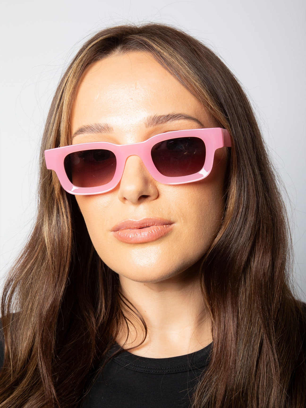 Pink Matte Square Sunglasses in Pink, Image 6 of 6