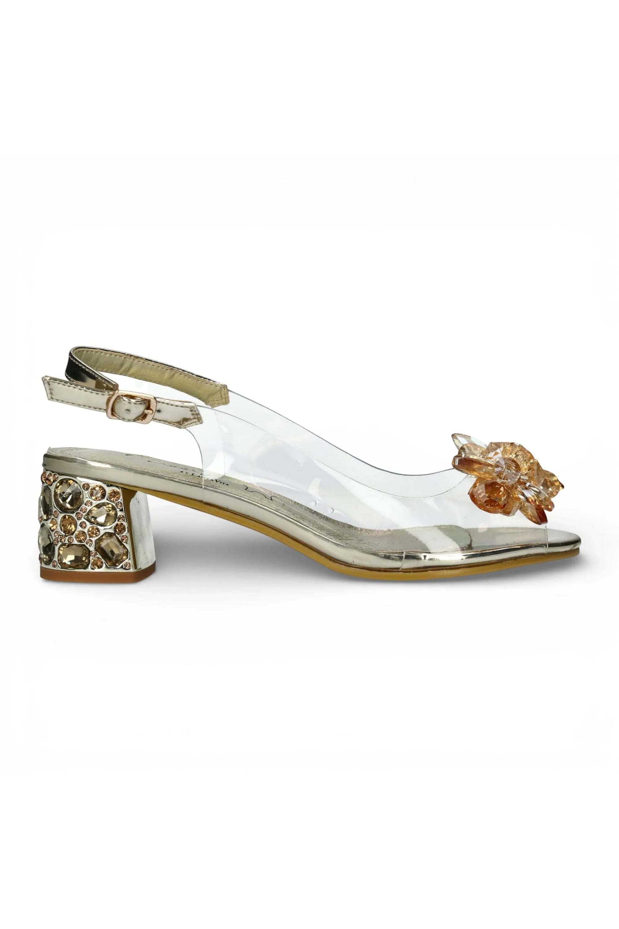 Metallic Women’S Cinderella Heel Sandals-Mily-22