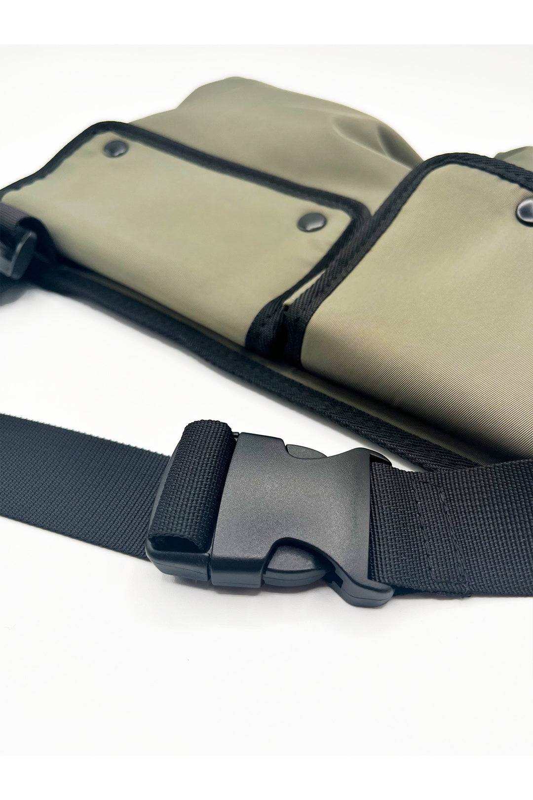 Olive Nylon Chest Bag in Moss, Image 4 of 5