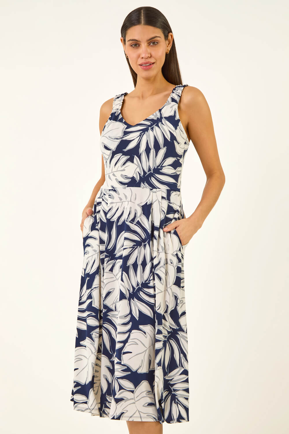 Roman Palm Leaf Dress