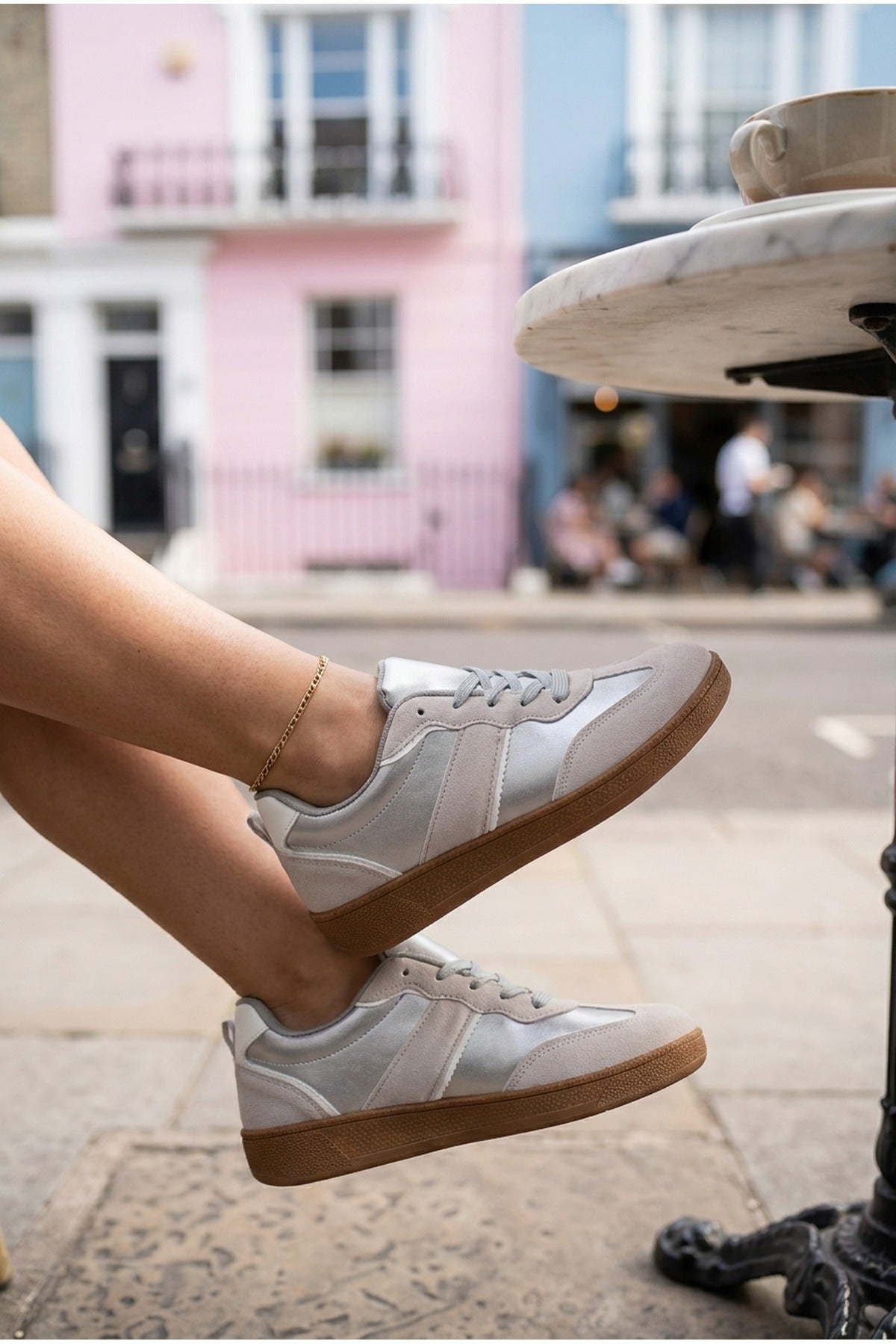 Silver iKrush Silver Saoirse Retro Style Trainers, Image 4 of 5