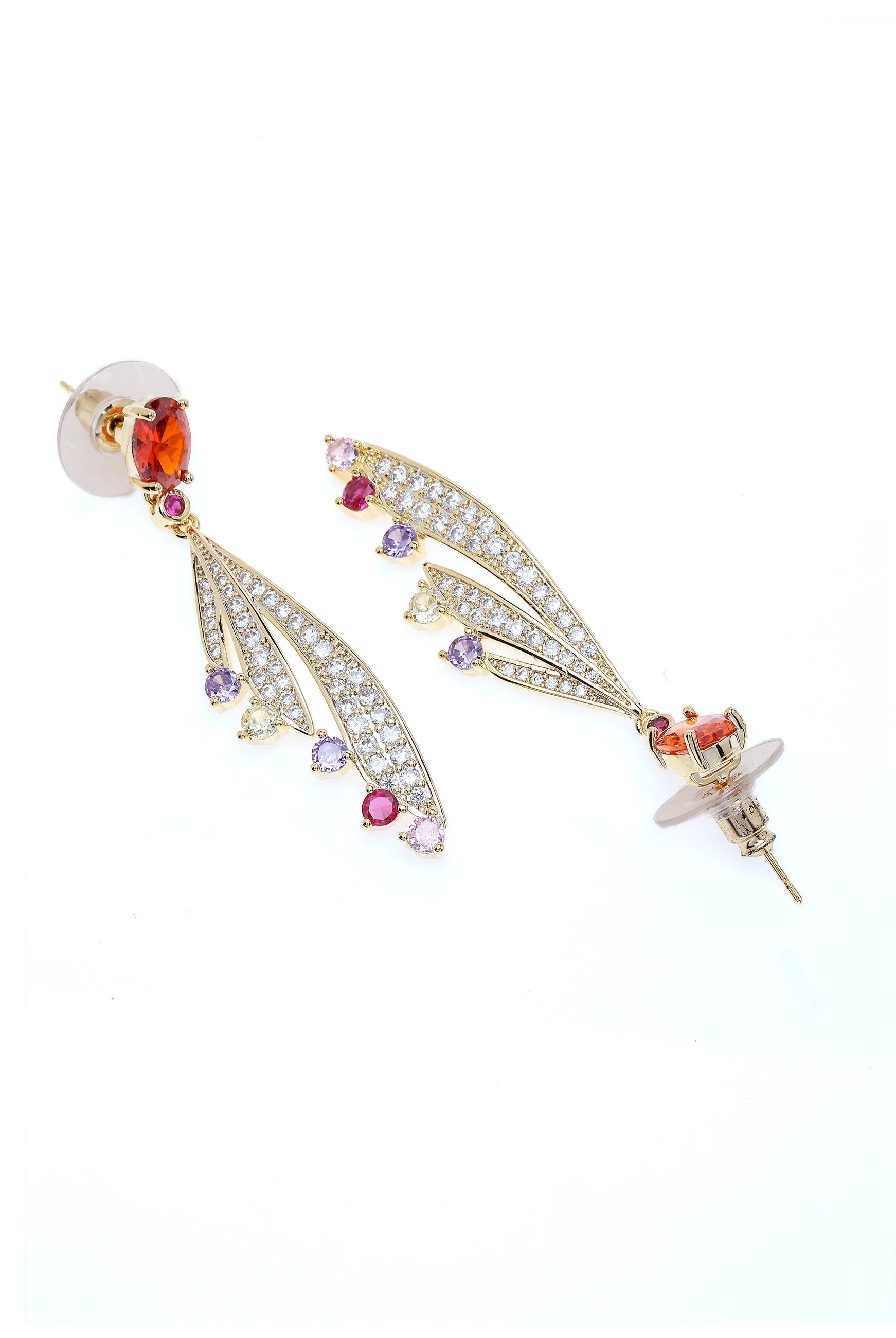 Gold AVANT-GARDE PARIS Gold Feather drop Earrings, Image 3 of 4