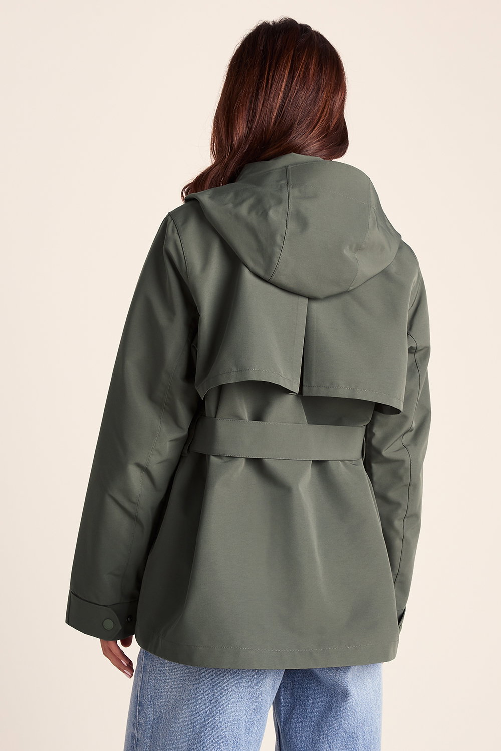 Khaki Shea Waterproof Trench Coat, Image 3 of 5