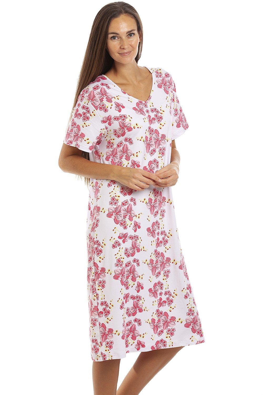 Pink Camille Lingerie Pink Spandex Short Sleeve Nightdress, Image 4 of 4