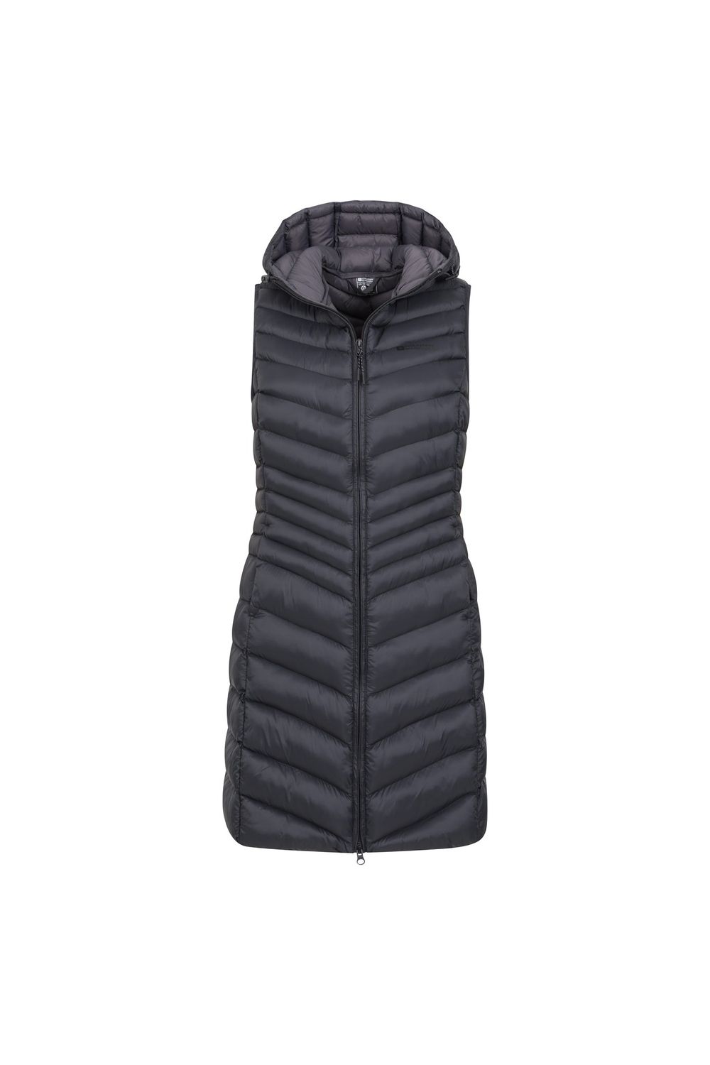 Black Florence Padded Long Gilet, Image 3 of 5
