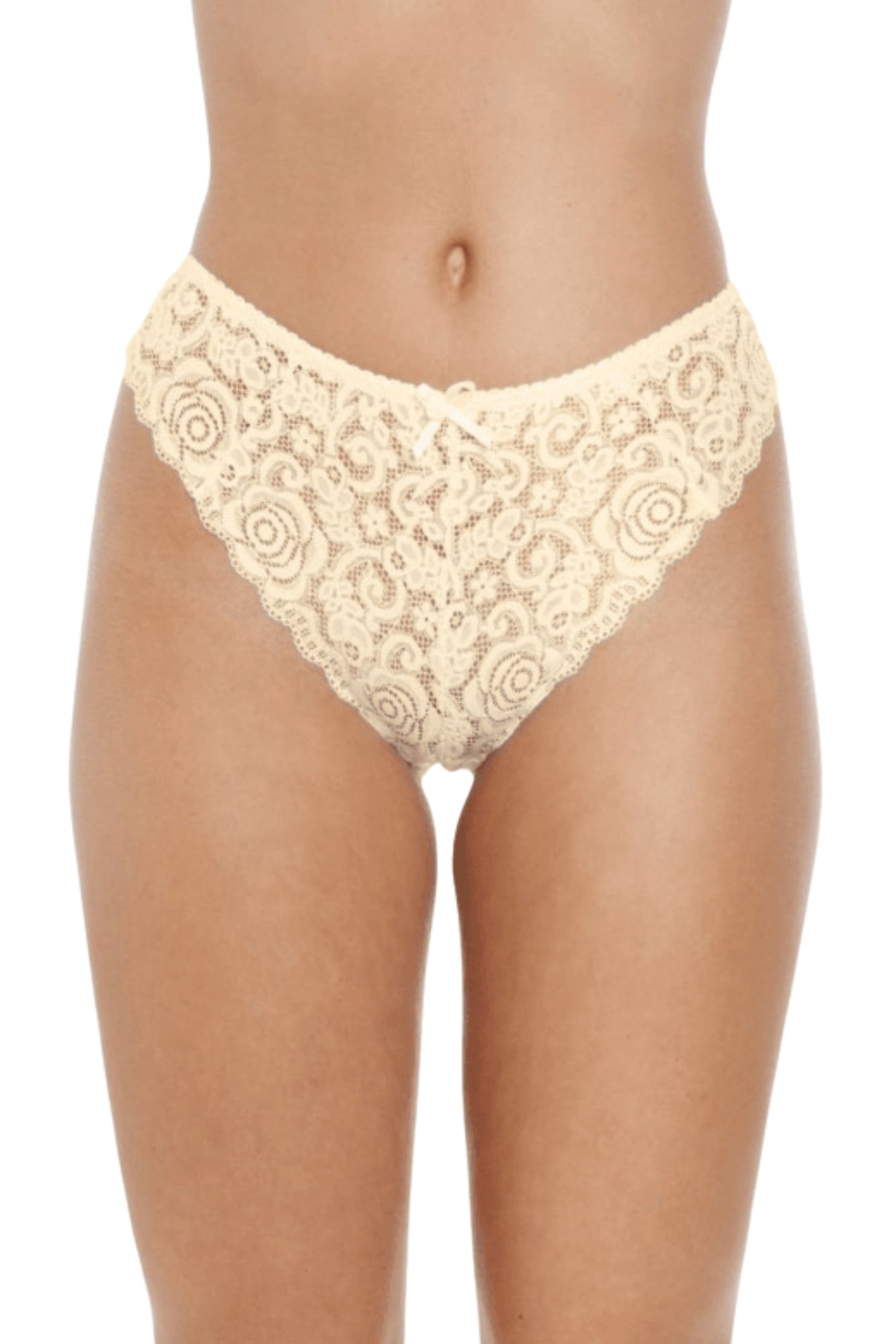 Ivory 6 Pack Floral Lace Thong, Image 1 of 5