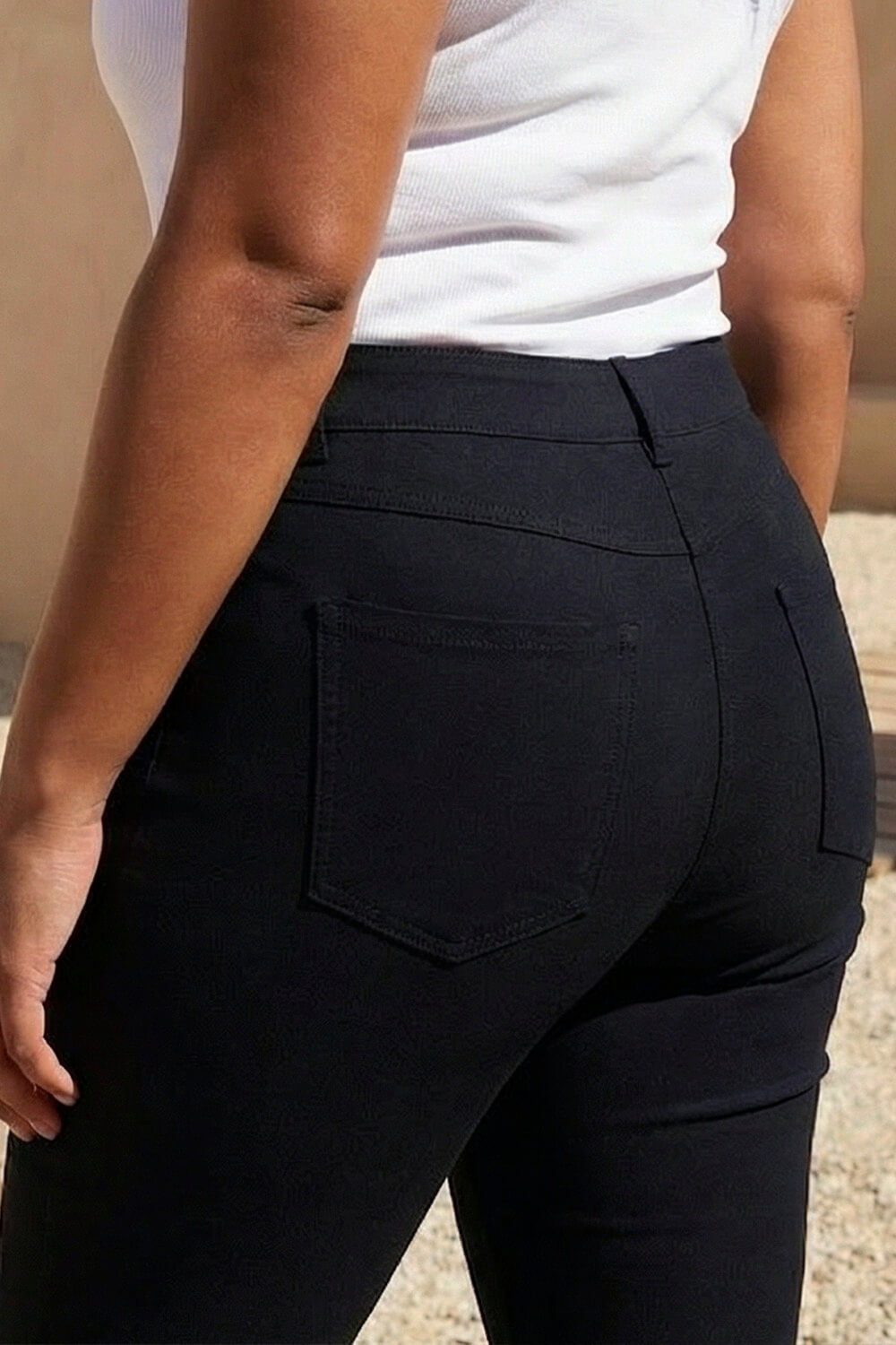 Black Curve Cropped Stretch Denim Jeggings, Image 5 of 4