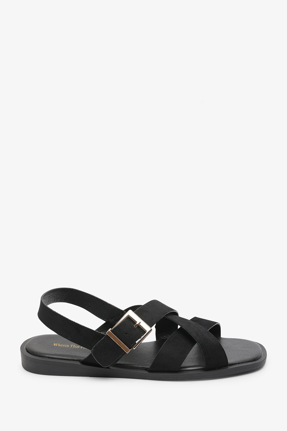 Black Capri Cross Over Open Toe Sandal, Image 2 of 6