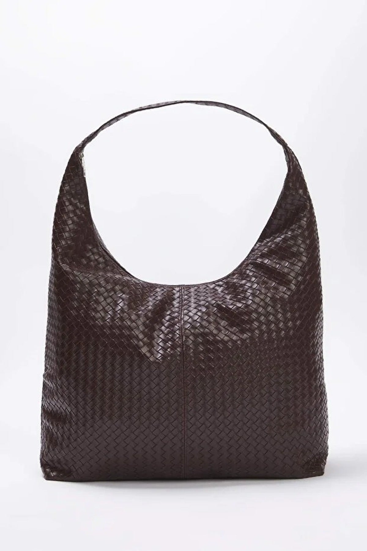 Brown Woven Texture Oversized Tote Shoulder Bag, Image 2 of 4