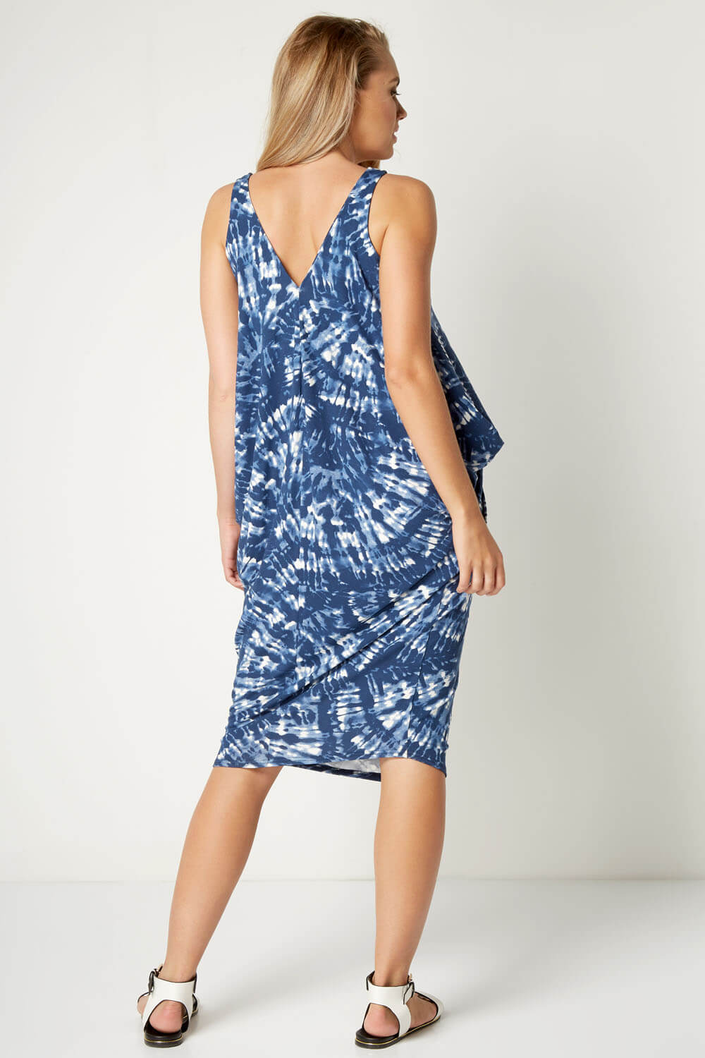 Light Blue Jersey Cocoon Dress, Image 4 of 4