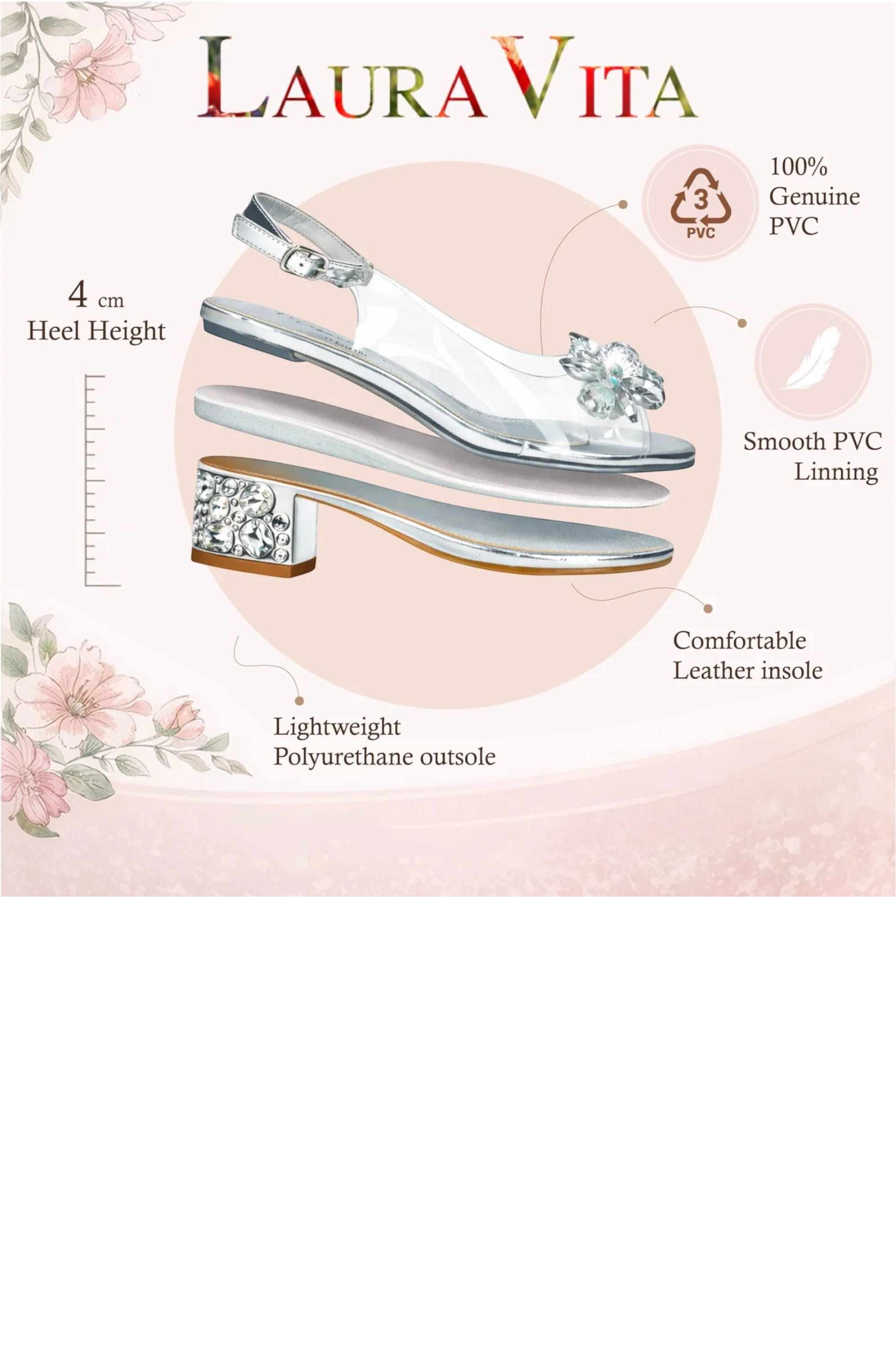 Silver Women’s Cinderella Heel Sandals-Mily-22, Image 3 of 7