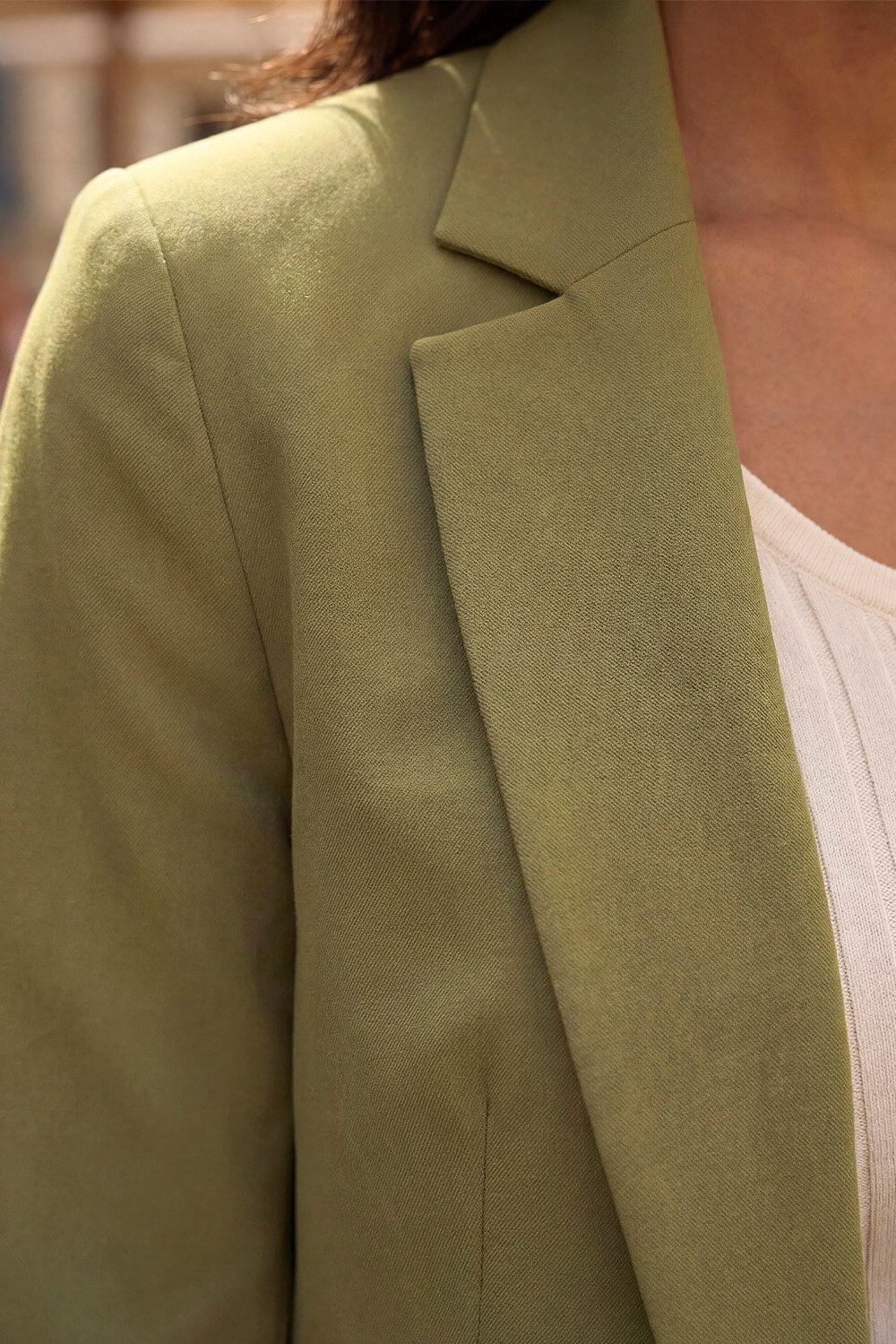 Olive Tailored Collar & Revere Blazer, Image 5 of 4
