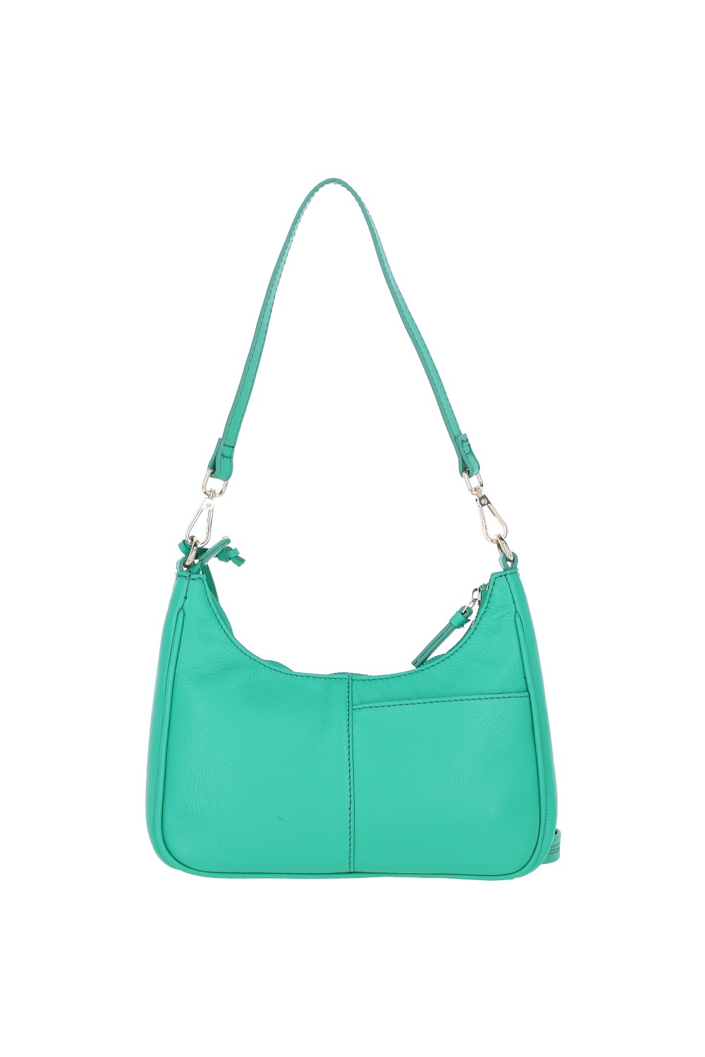 Green Real Leather Shoulder Bag with Detachable Crossbody Strap, Image 3 of 4