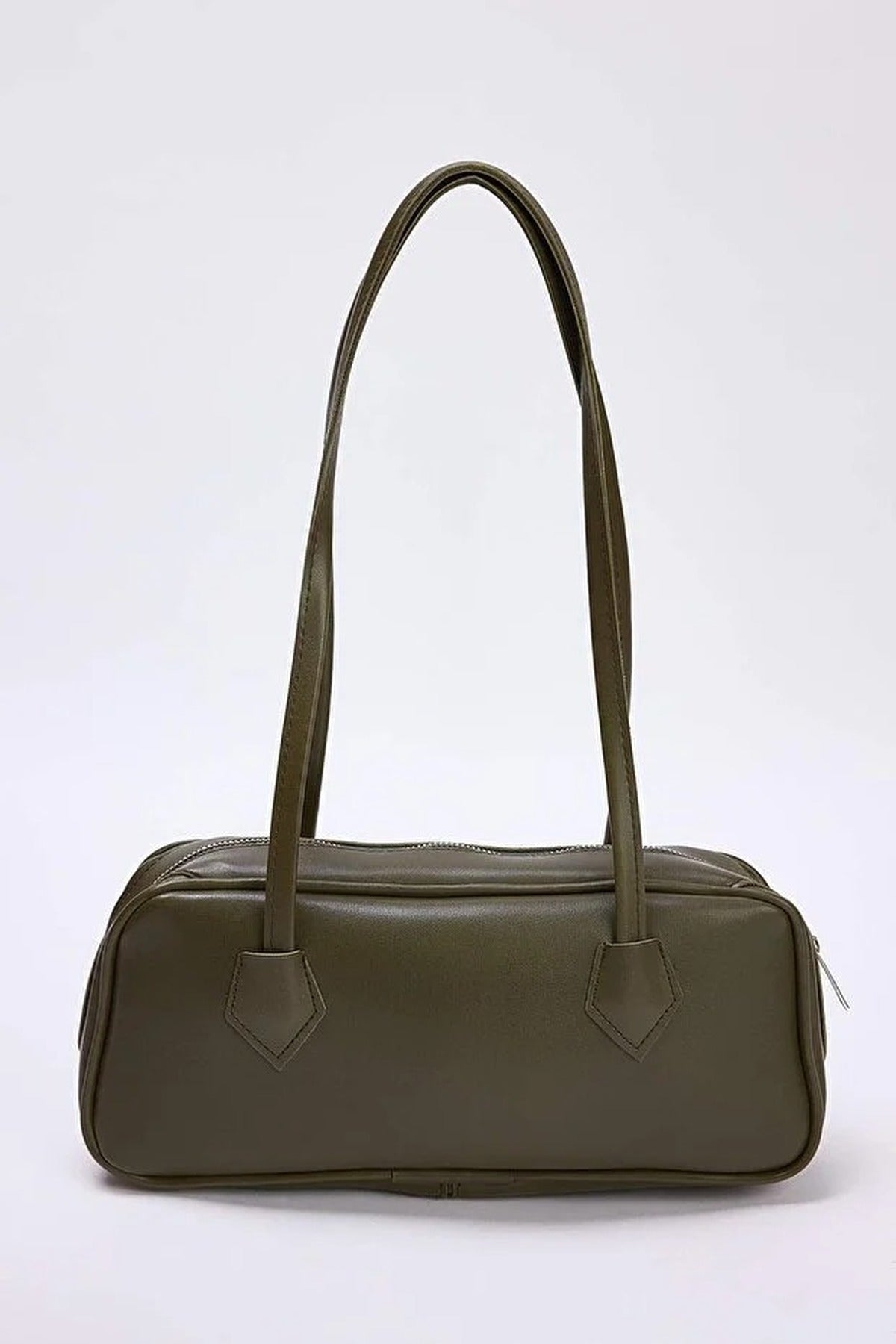 Khaki WOVCOR Khaki Charm Detail Mini Bowling Shoulder Bag, Image 4 of 4