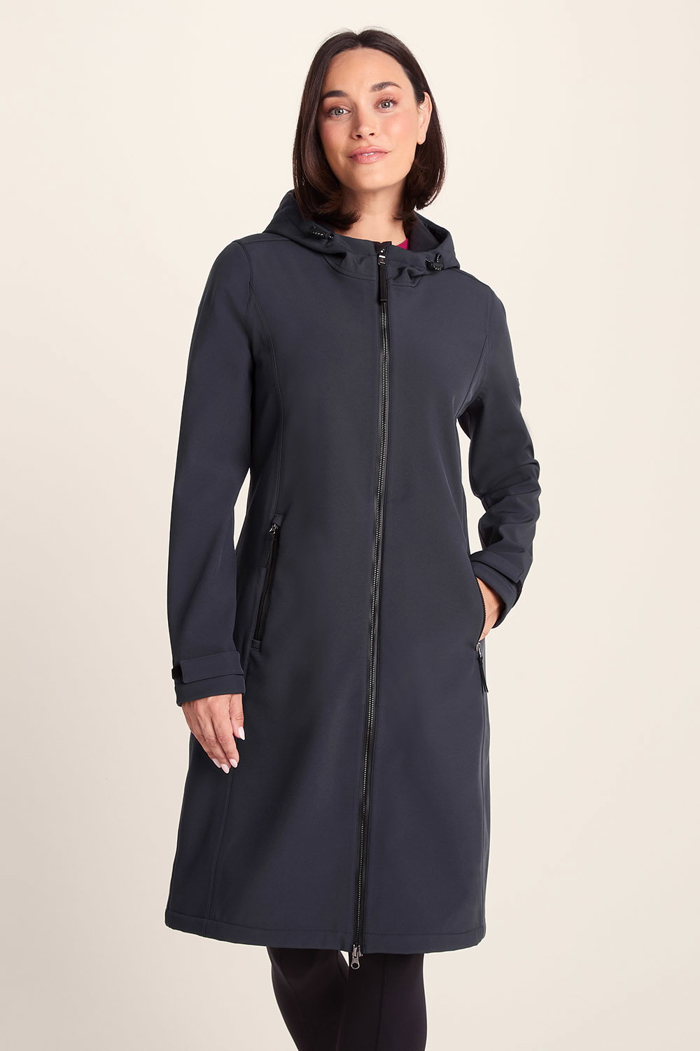 Indigo Enya Longline Waterproof Softshell Jacket, Image 1 of 6