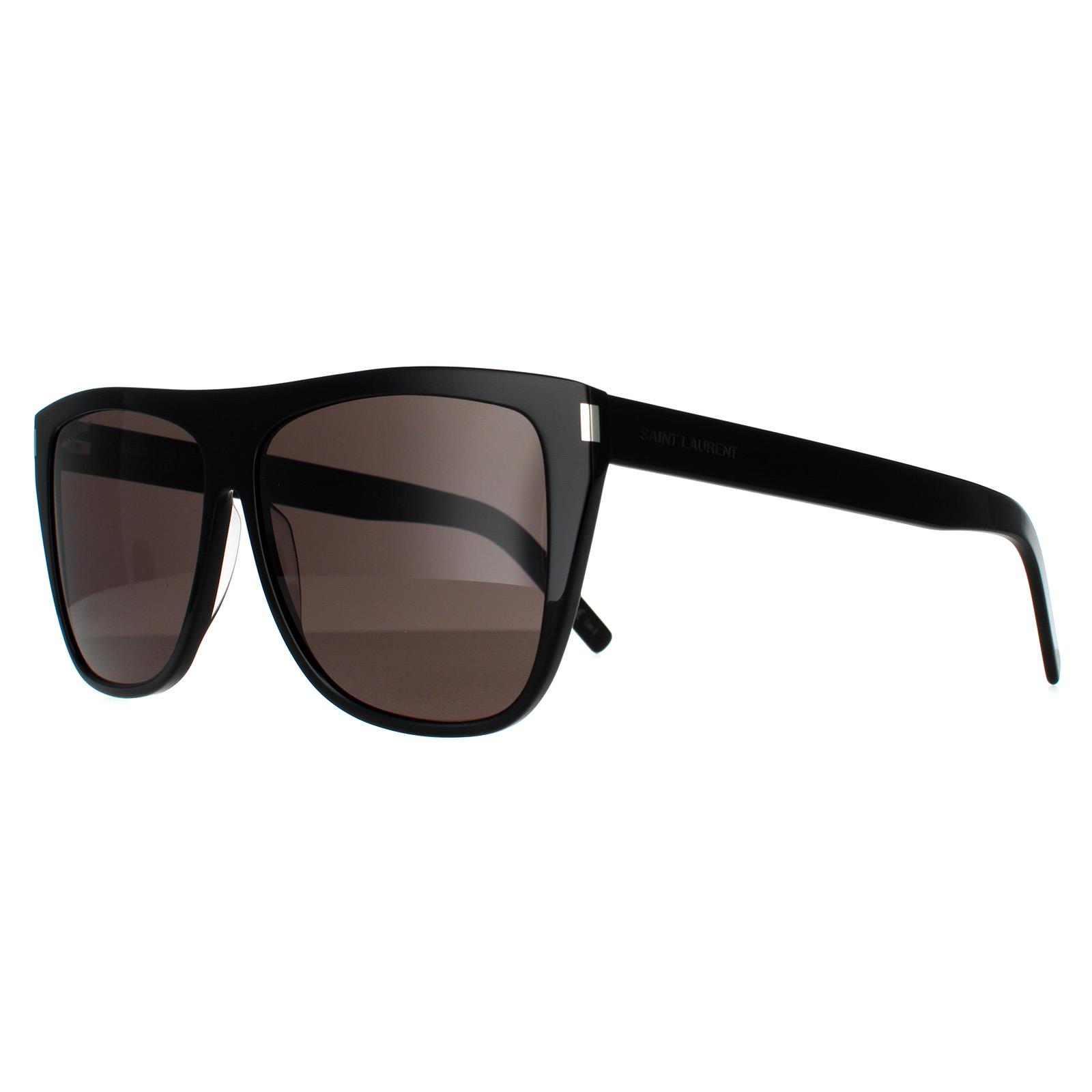 Black Saint Laurent Black Square Black Grey Smoke Sunglasses, Image 2 of 6