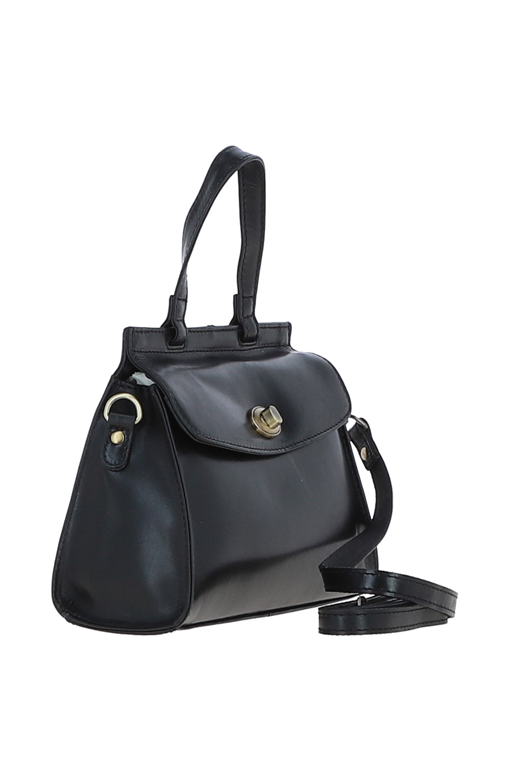 Black Medium Real Leather Grab Bag, Image 4 of 4