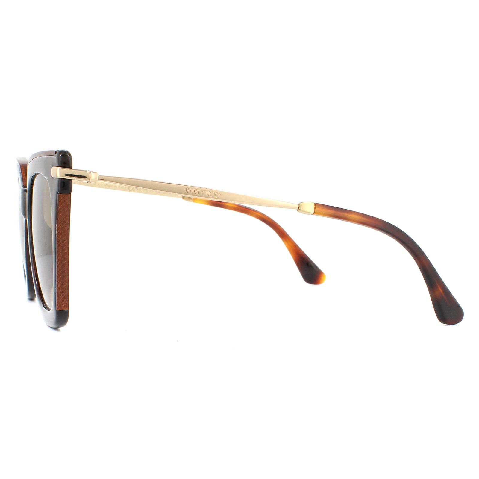 Brown Jimmy Choo Brown Square Glitter Havana Brown Gradient Sunglasses, Image 3 of 6
