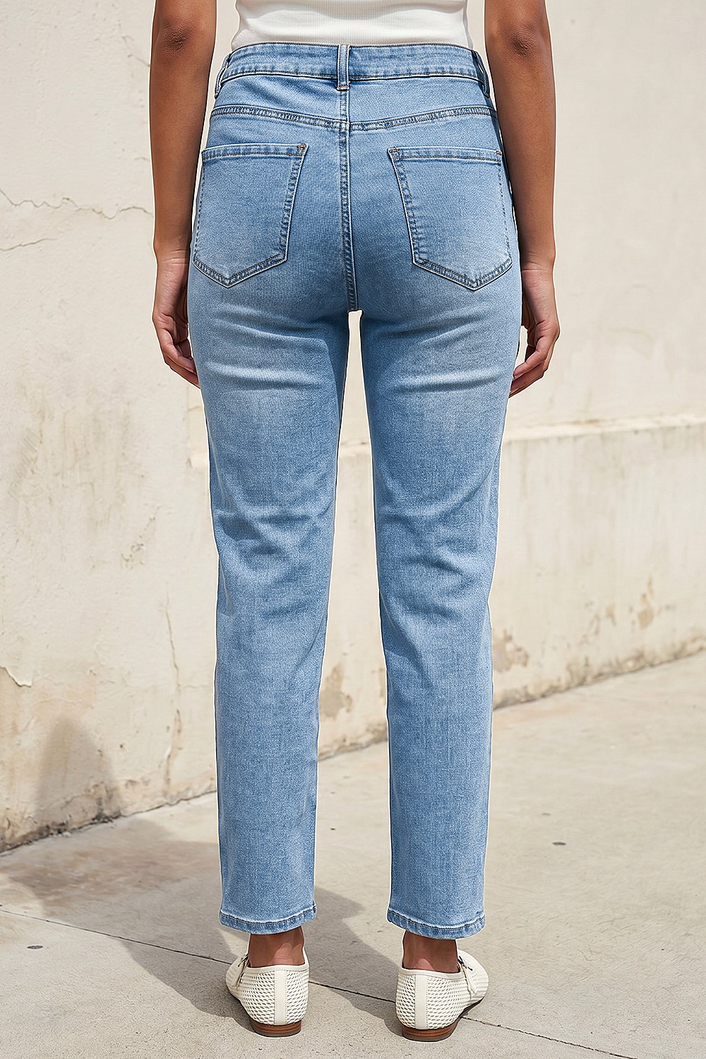 Light Denim Slim Leg Stretch Jeans, Image 4 of 4