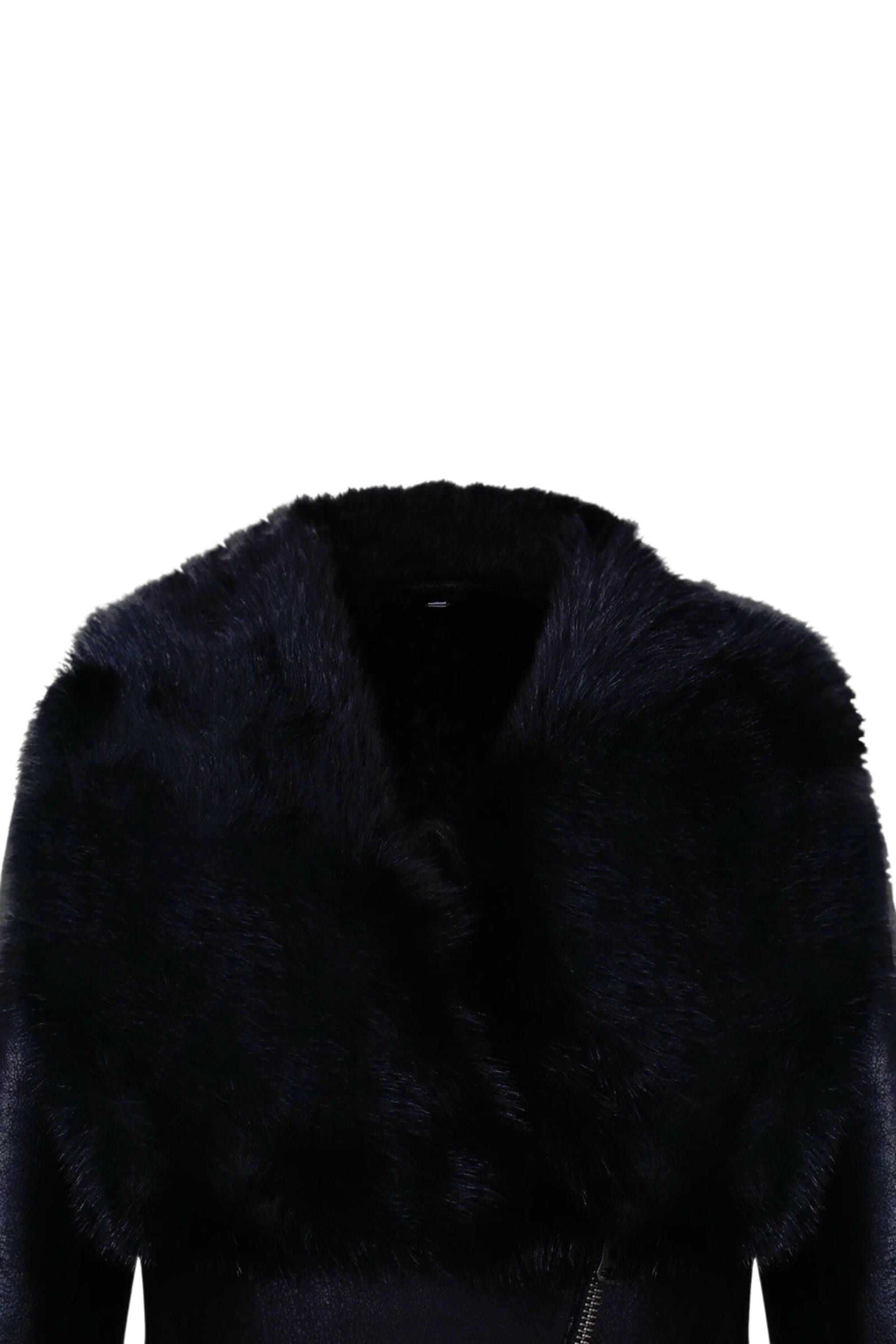 Black Womens Merino Shearling Coat -Fortaleza, Image 4 of 4