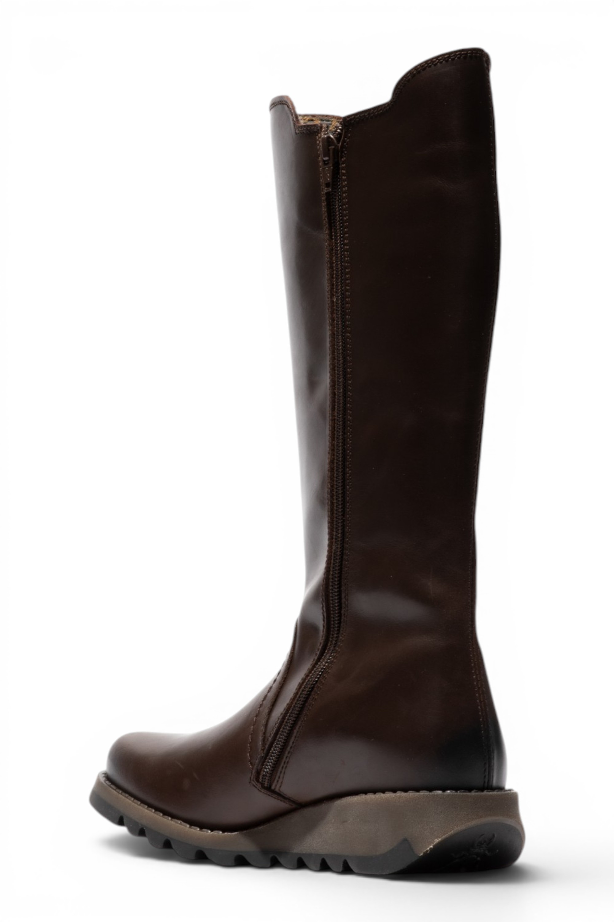 Brown Womens Leather Knee-High Boots-SOIF360, Image 4 of 5