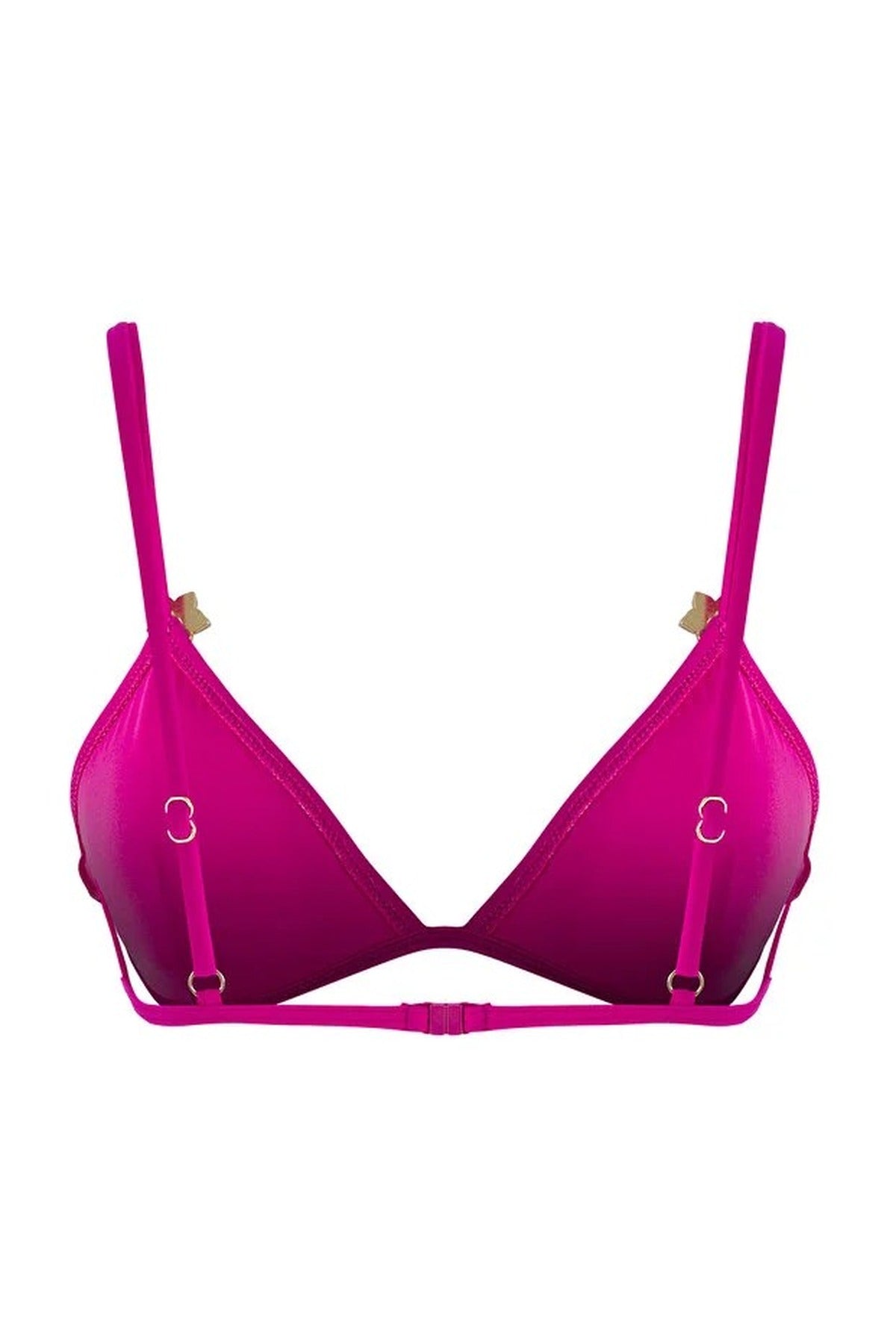 Fuchsia WOVCOR Fuchsia Applique Detail Triangle Bikini Top, Image 3 of 5