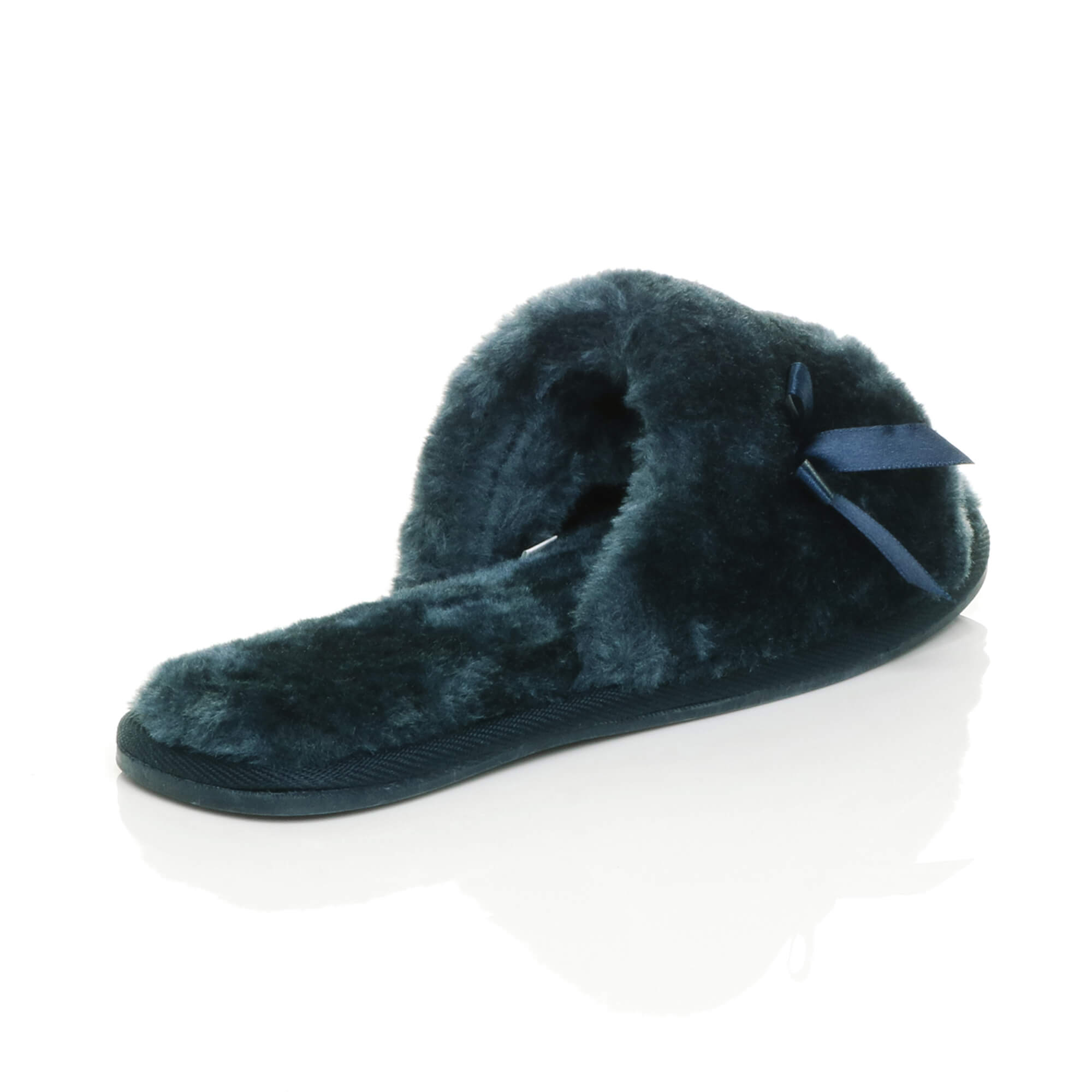 Navy Blue AJVANI Navy Blue Peep Toe Sandals Slippers, Image 4 of 6