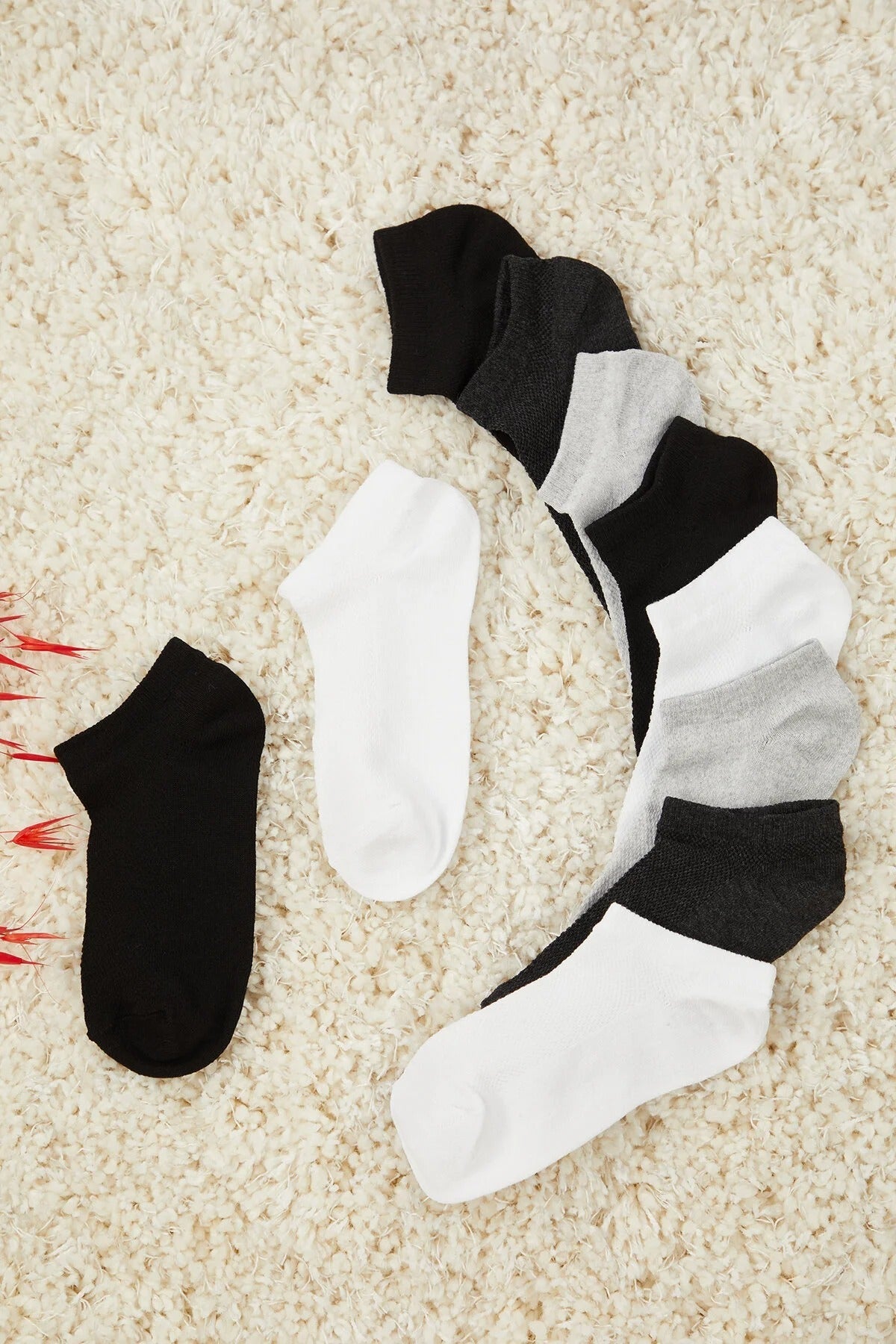 Multi 10 Pack Cotton Knit Ankle Socks, Image 1 of 1