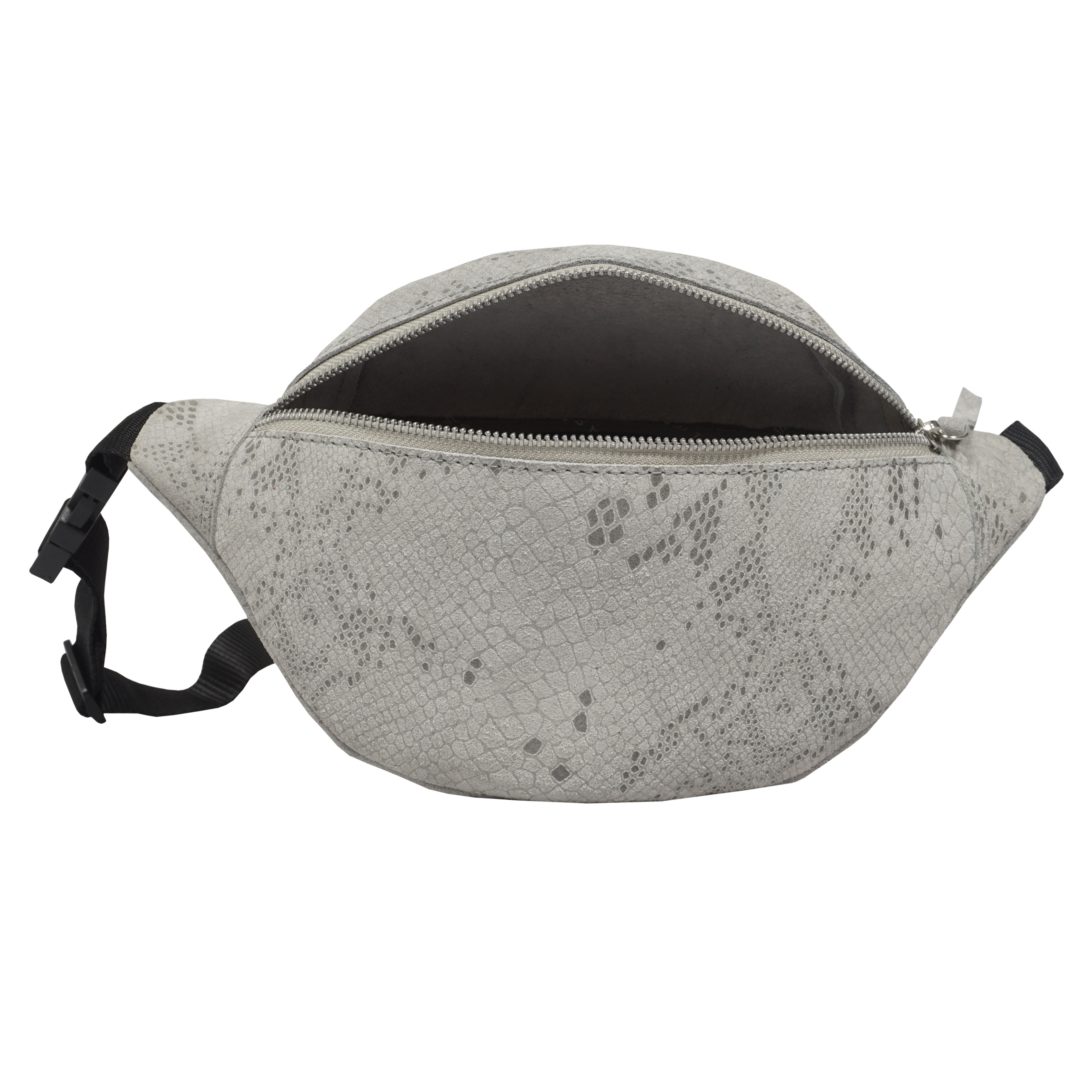 Grey 'NOAH' Real Leather Bum Belt Bag, Image 3 of 6