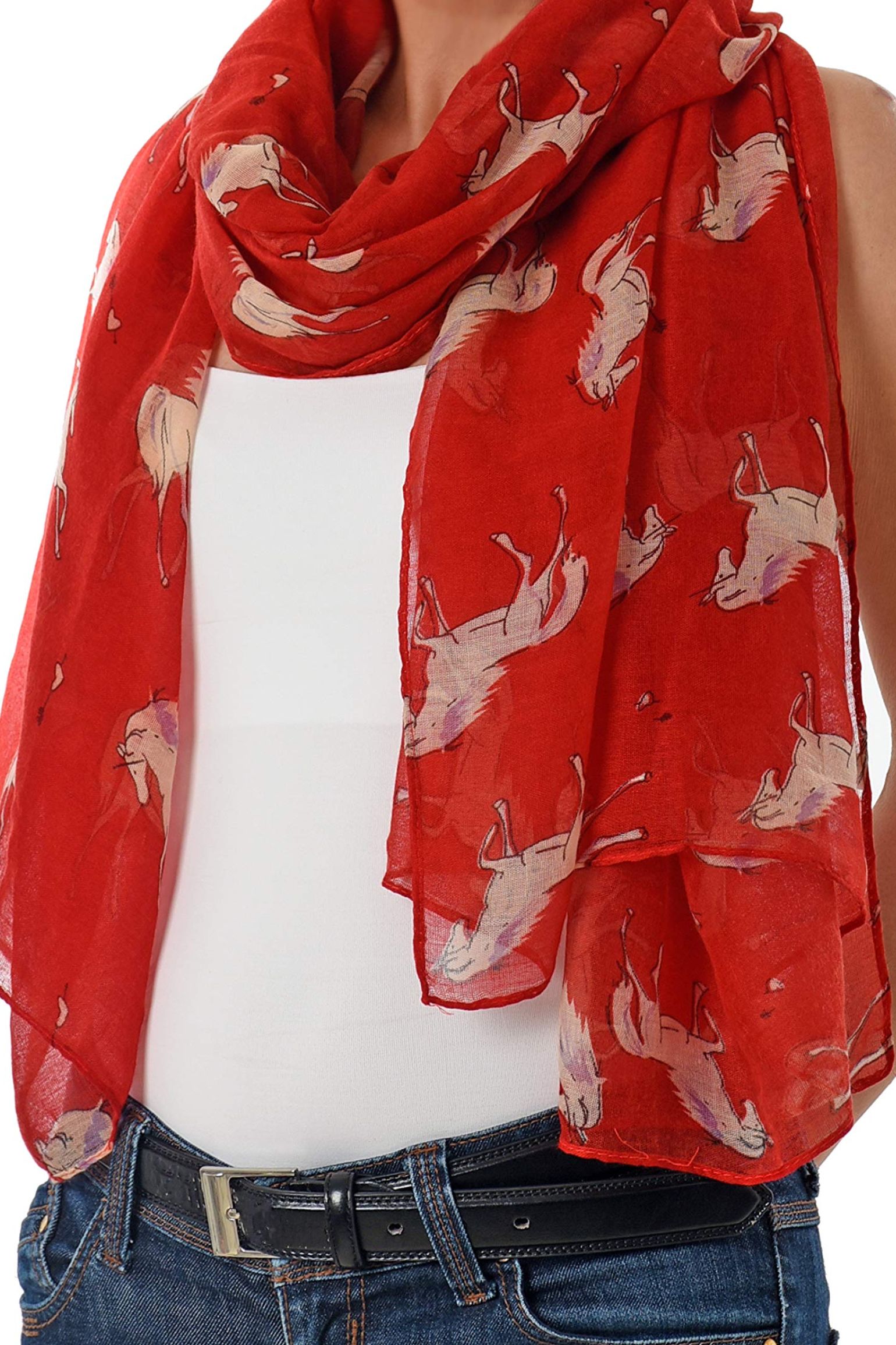 Red Unicorn Lightweight Scarf, Image 1 of 1