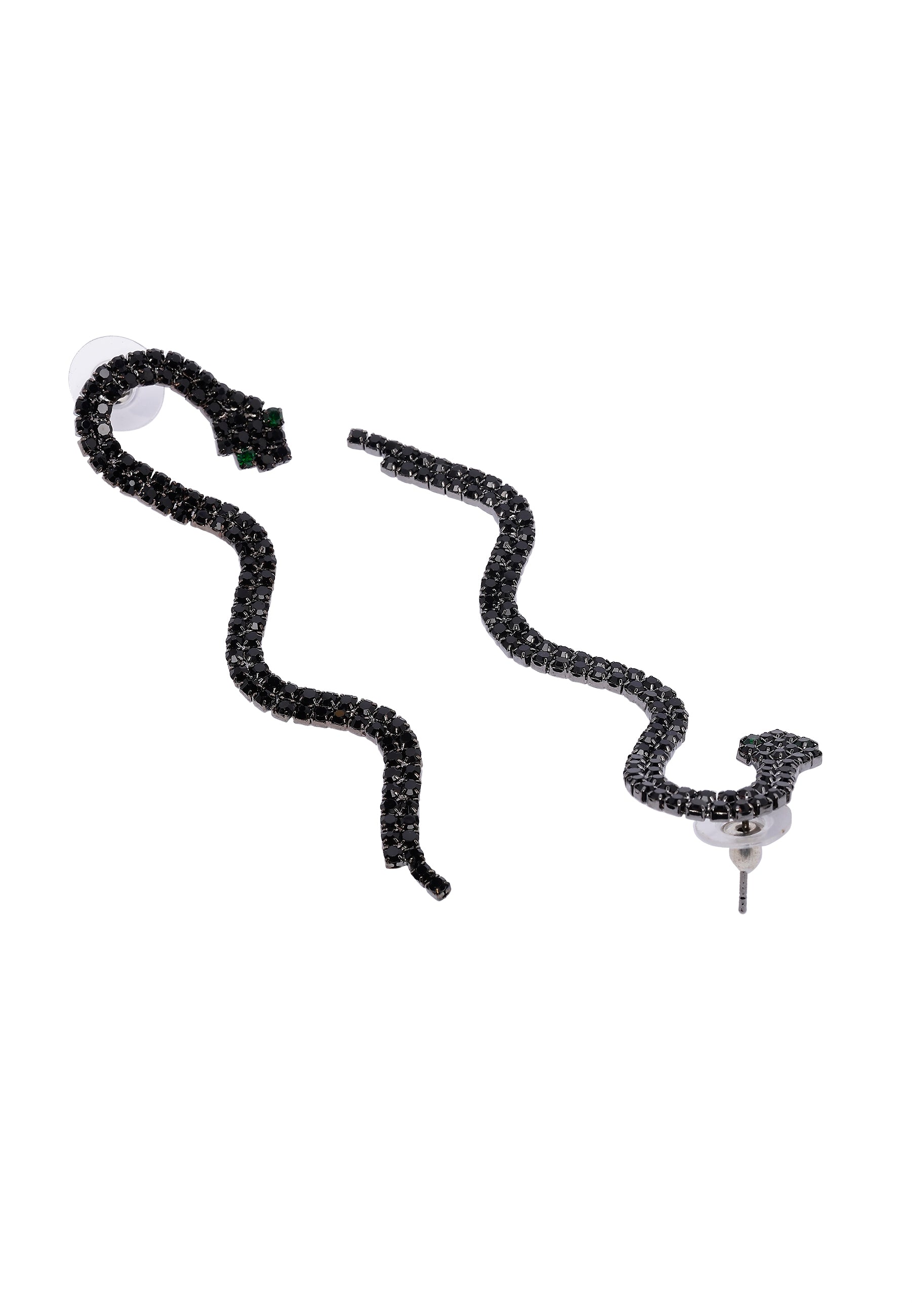 Black Black Showstopper Serpent Earrings, Image 3 of 5
