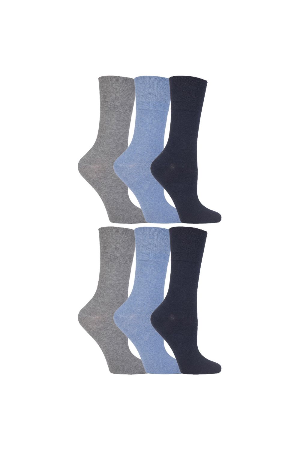 Blue 6 Pairs Diabetic Socks, Image 1 of 5