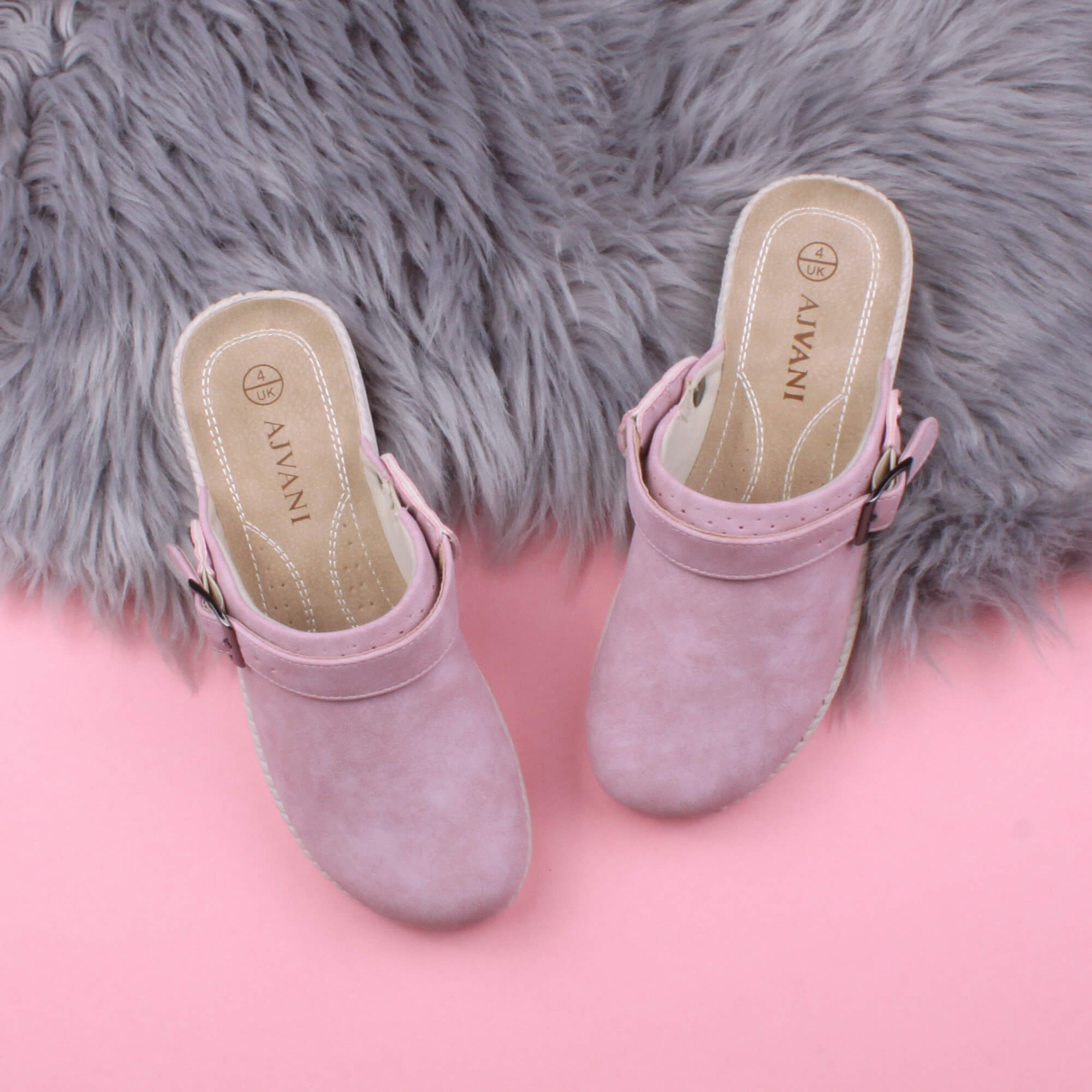 Lilac AJVANI Lilac Low Wedge Slingback Clogs Mules, Image 4 of 6