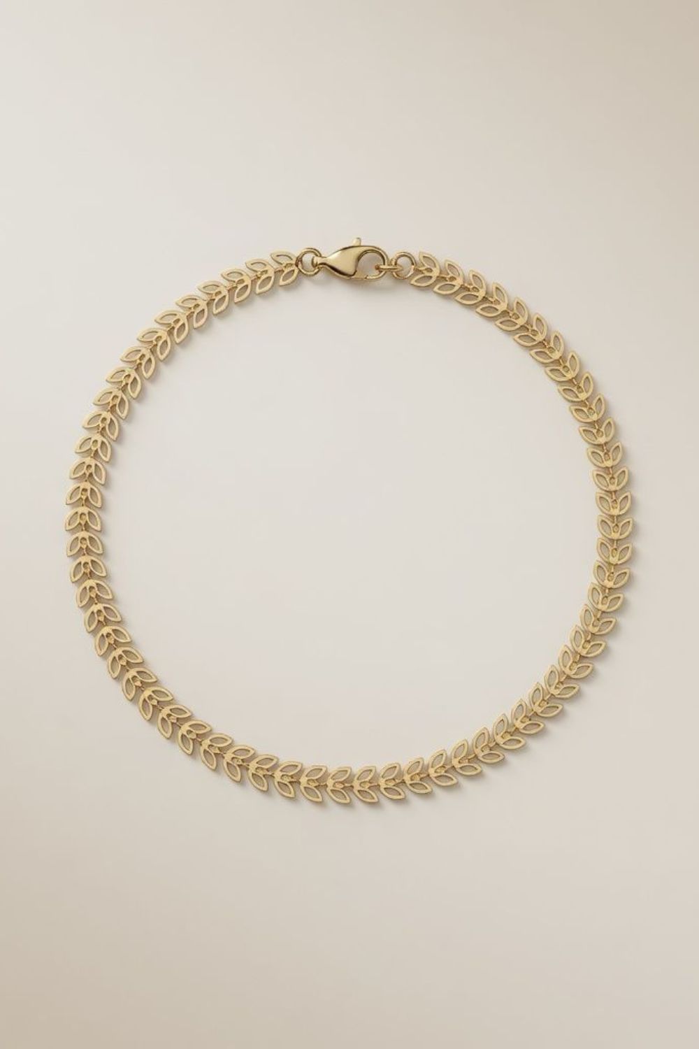 Gold Golden Brass Leaf Minimalist Boho Thin Slim Foot Payal Anklet, Image 1 of 2