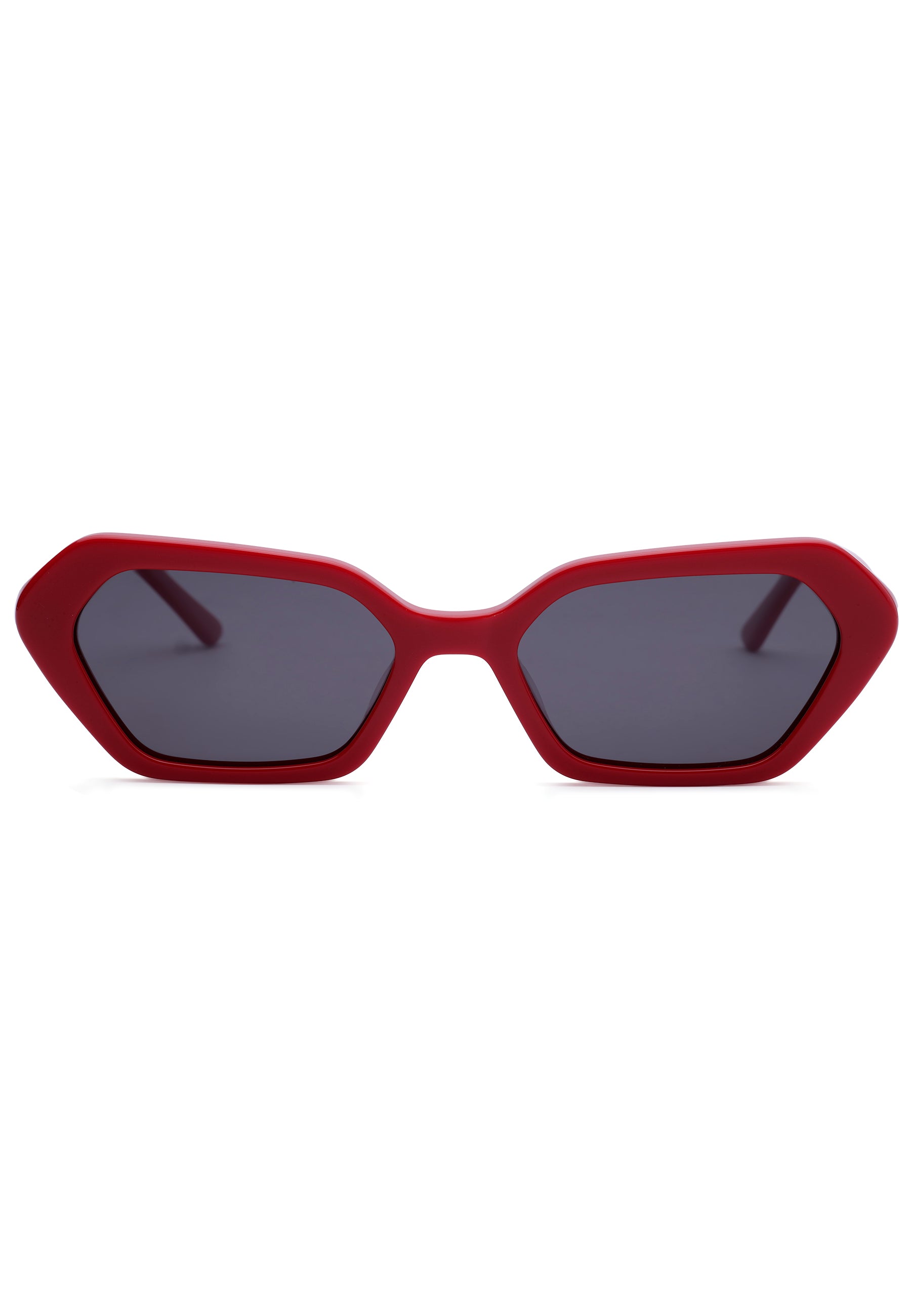 Red Futuristic Angular Micro Sunglasses, Image 2 of 7