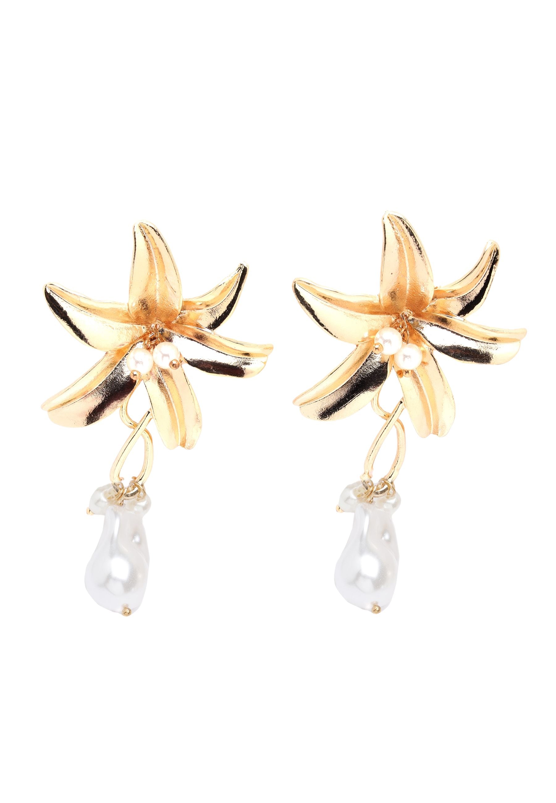 Metallic Floral Earrings