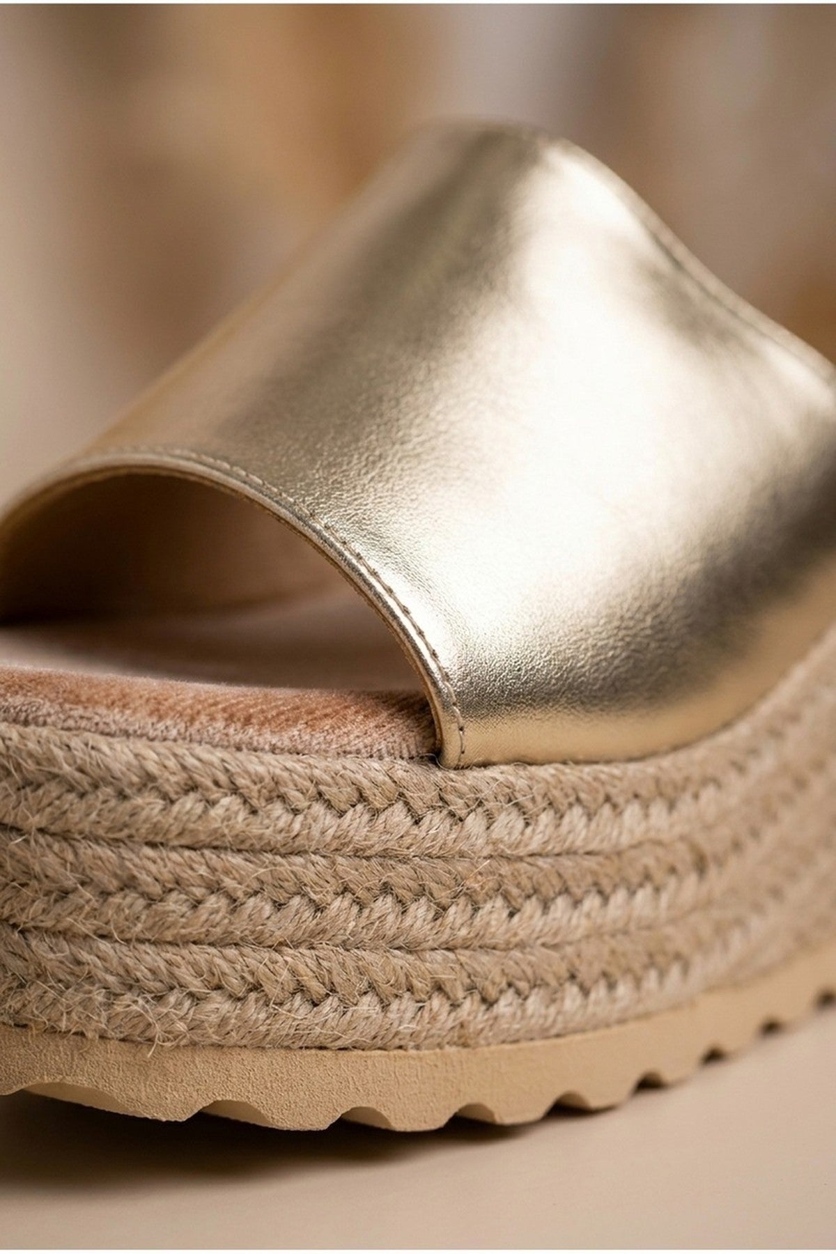 Gold iKrush Gold Rosa Womens Espadrille Wedge Sandals, Image 3 of 5