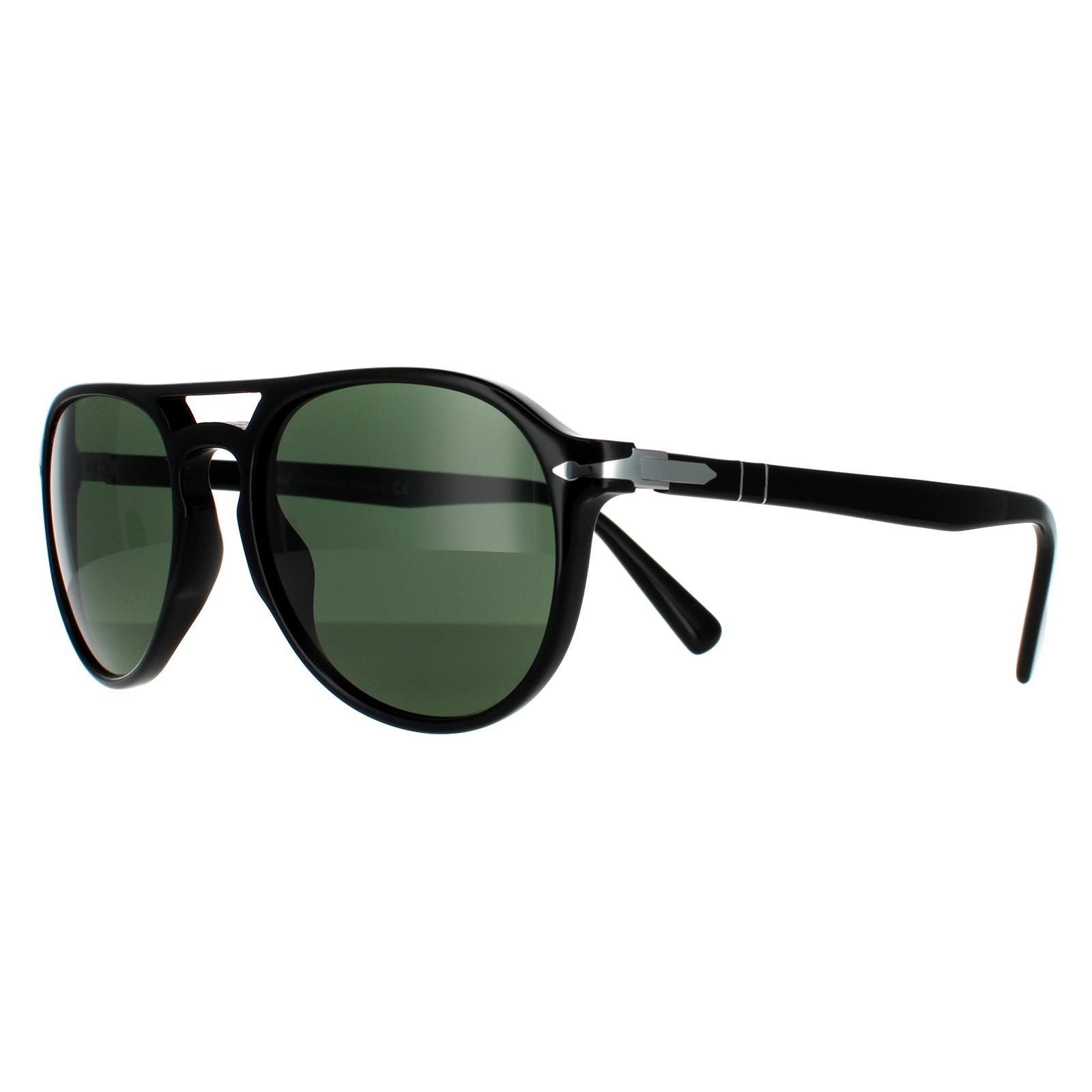 Black Persol Black Aviator Black Green Sunglasses, Image 2 of 4