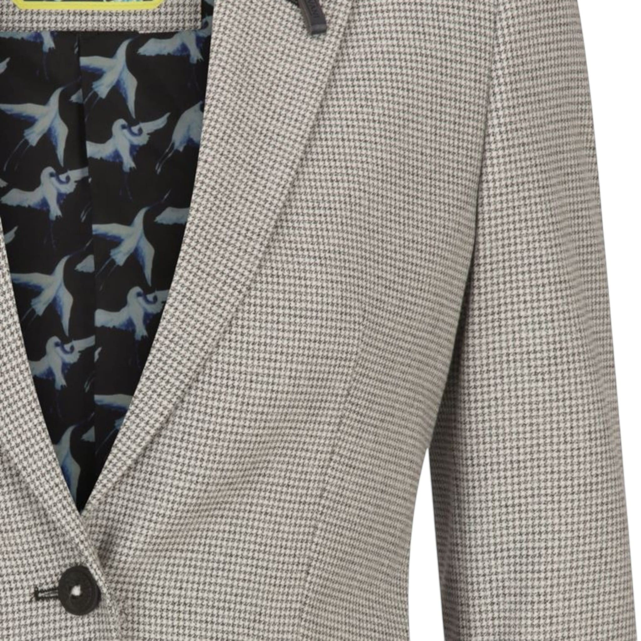 Beige Infinity Leather Beige Women's Beige Tweed Wool Blend Blazer, Image 5 of 5