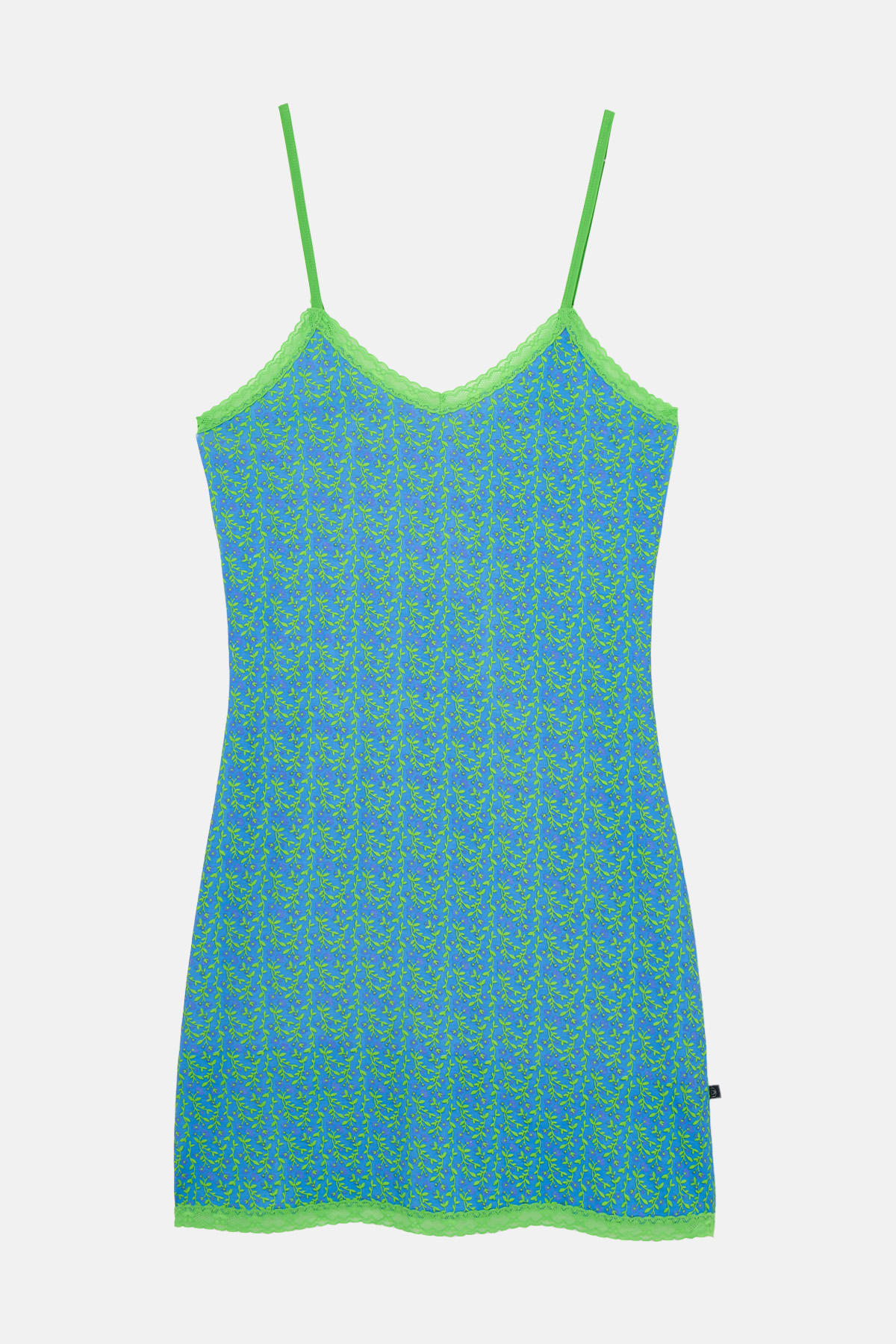 Blue Fluorescent British Boxers Blue Fluorescent "Blooming Fabulous" Bamboo Lace Strappy Nightdress, Image 4 of 4