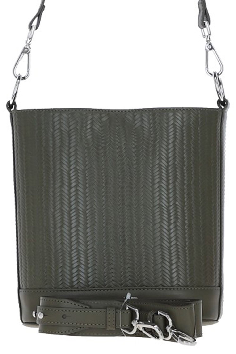 Khaki Ashwood Leather Khaki Elegant Crossbody Bucket Bag, Image 3 of 6