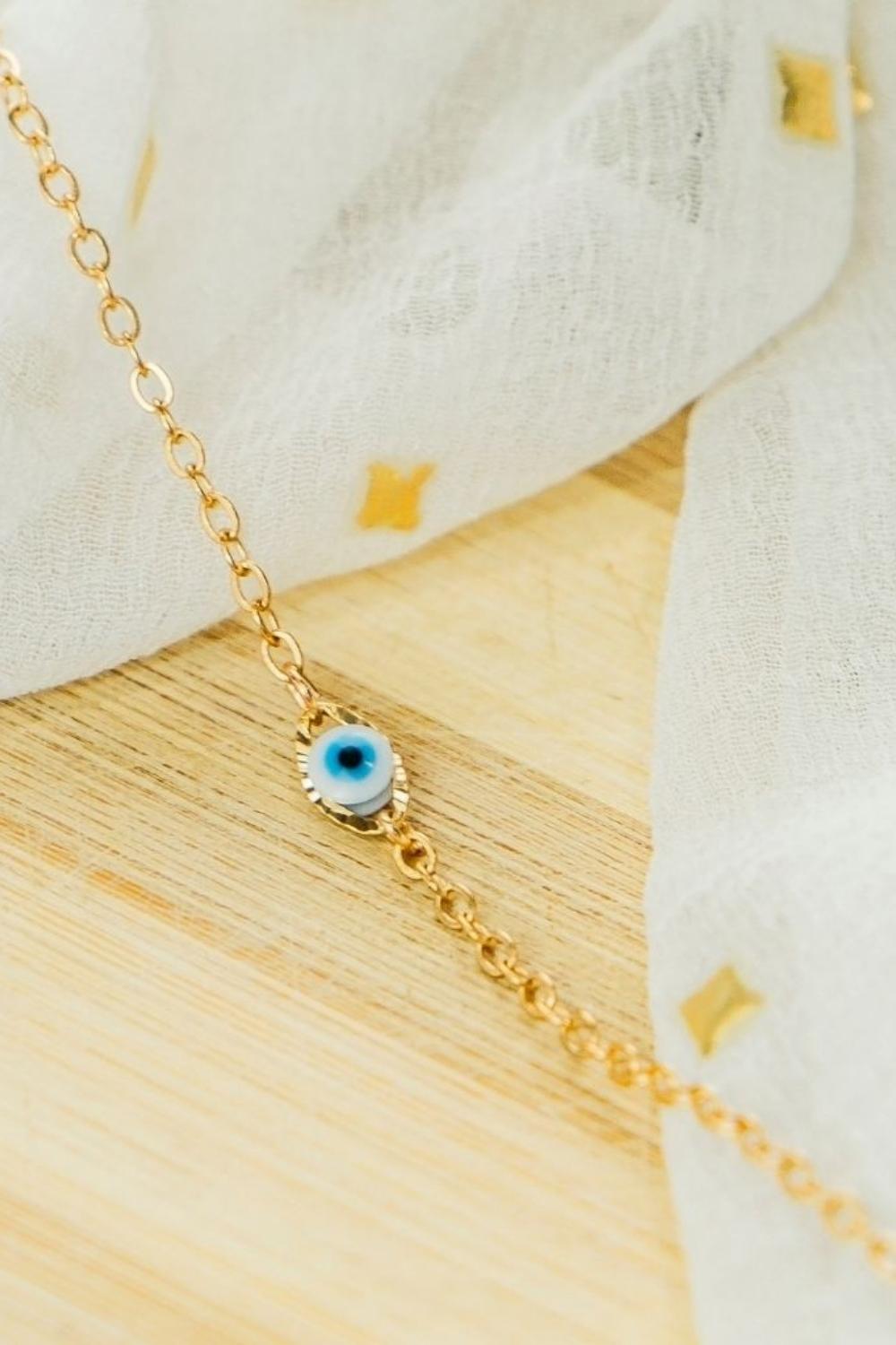 Silver Tiny Evil Eye Charm Bracelet, Image 2 of 4