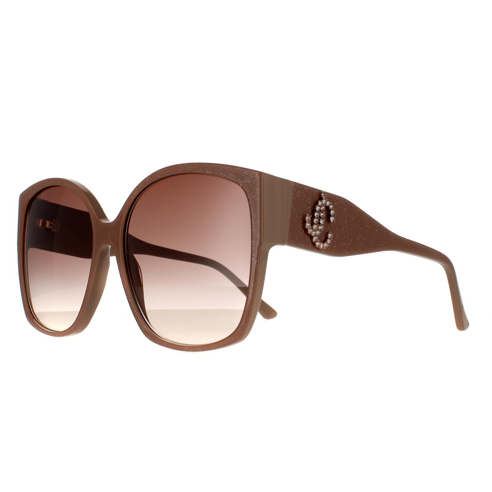 Beige Jimmy Choo Beige Square Nude Glitter Brown Gradient 90041091, Image 2 of 4