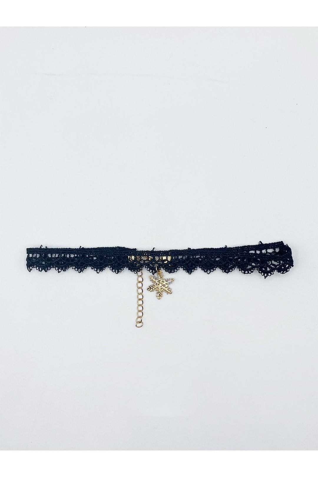 Gold SVNX Gold Lace Choker With Snowflake Charm, Image 2 of 3