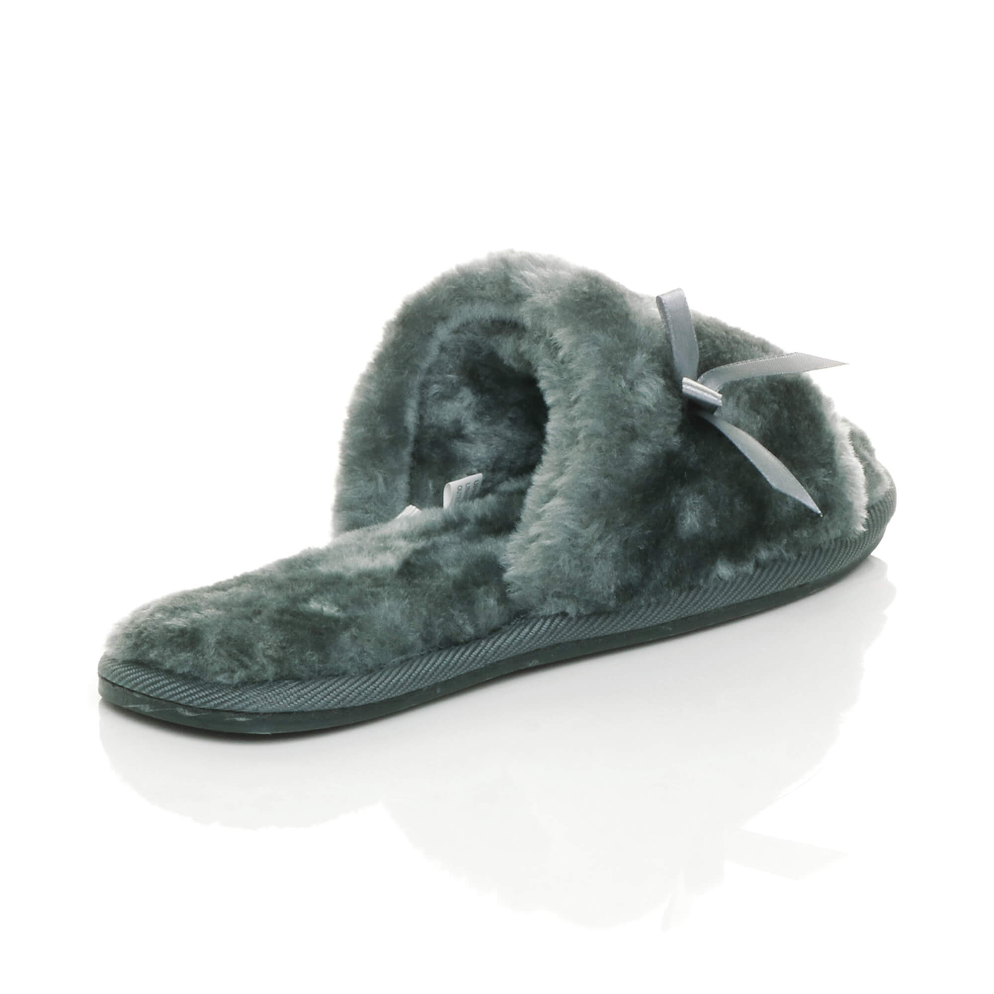 Grey AJVANI Grey Peep Toe Sandals Slippers, Image 4 of 6