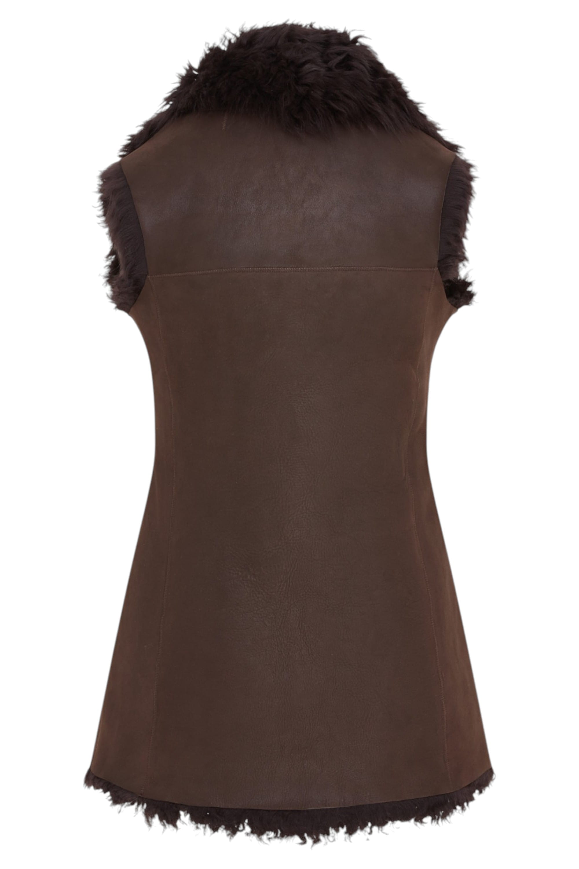 Brown Toscana Shearling Sheep Leather Gilet, Image 4 of 7