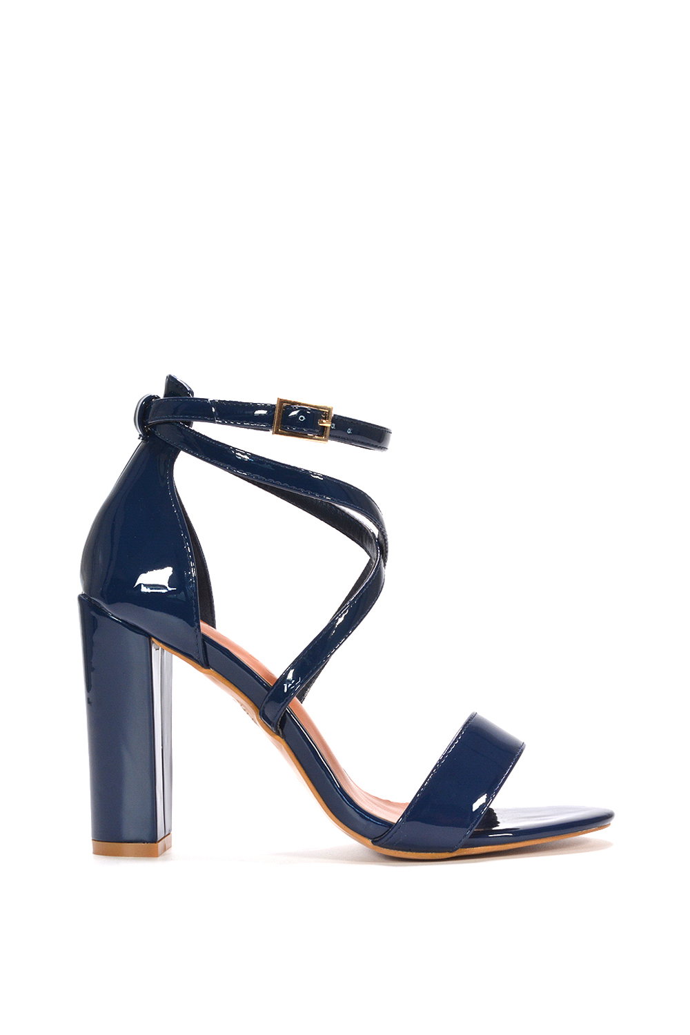 Black 'Briella' Strappy Sandals With High Block Heels