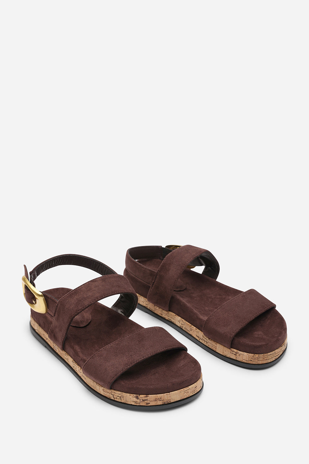 Dark Brown Where's That From Dark Brown Banyan Double Strap Flatform Sandal, Image 5 of 8