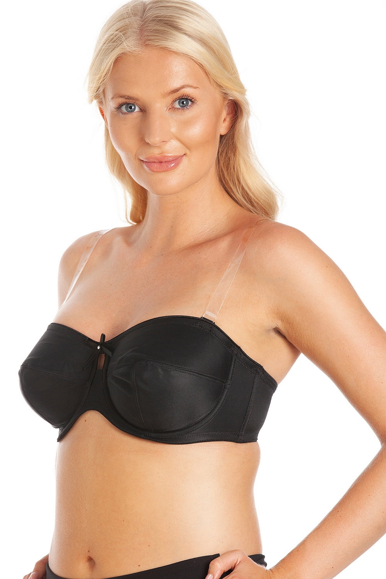 Black Camille Lingerie Black Strapless Underwired Multiway Bra, Image 4 of 5